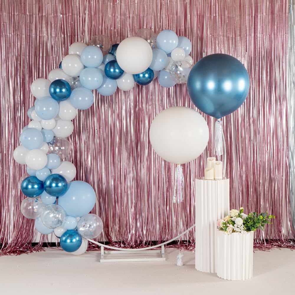 Balloonify – Globos gigantes de 36 pulgadas, 10 globos gruesos, látex fuerte, relleno de helio o aire, globos redondos gigantes azules metálicos,
