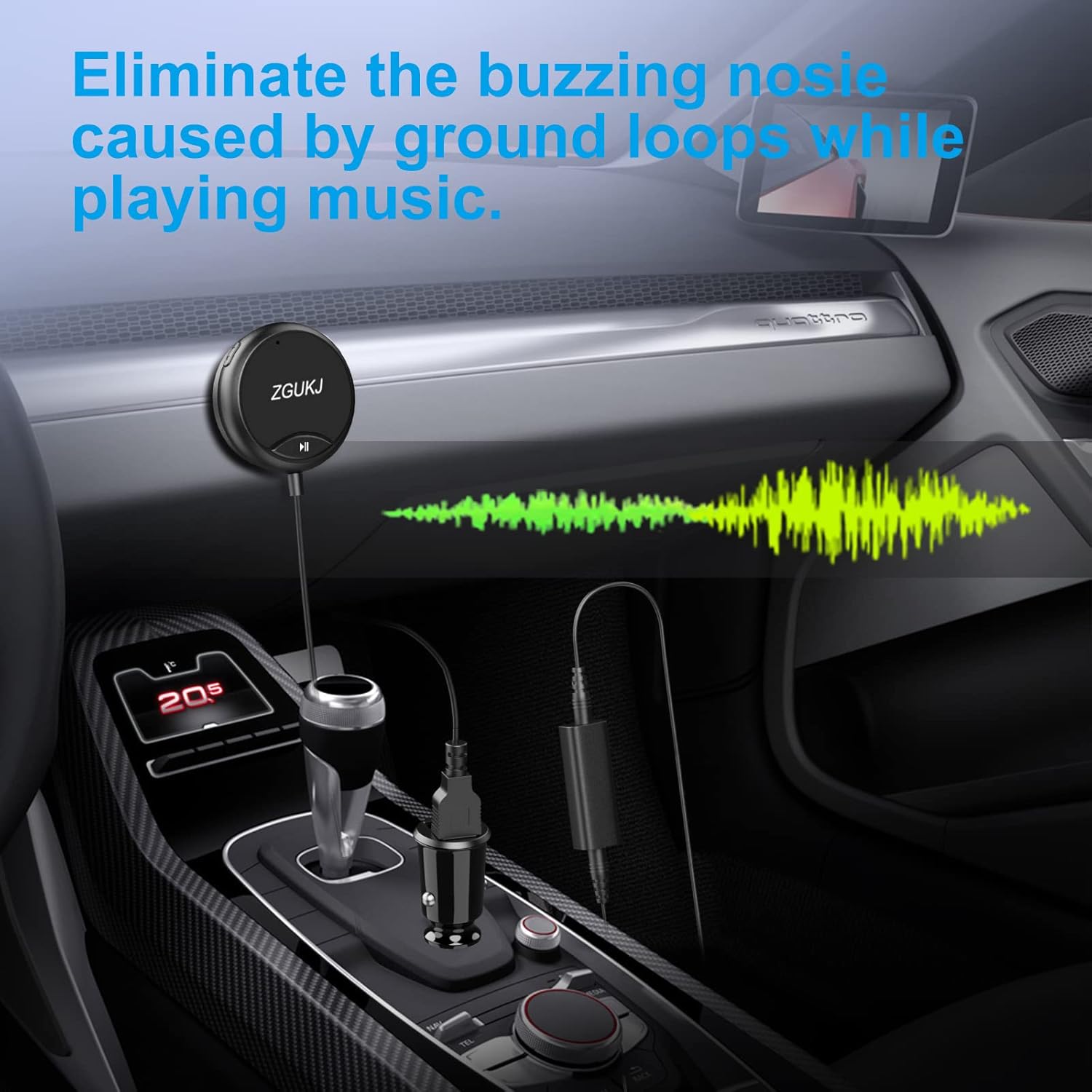 Adaptador Bluetooth auxiliar para automóvil, kit Bluetooth para coche para hablar con manos libres y transmisión de música, receptor Bluetooth con