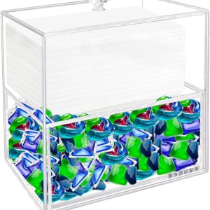 Weiai Soporte para hojas de secadora, contenedor de caja de hojas de secadora para almacenamiento de dispensador de lavandería Weiai Soporte para hojas de secadora, contenedor de caja de hojas de secadora para almacenamiento de dispensador de lavandería