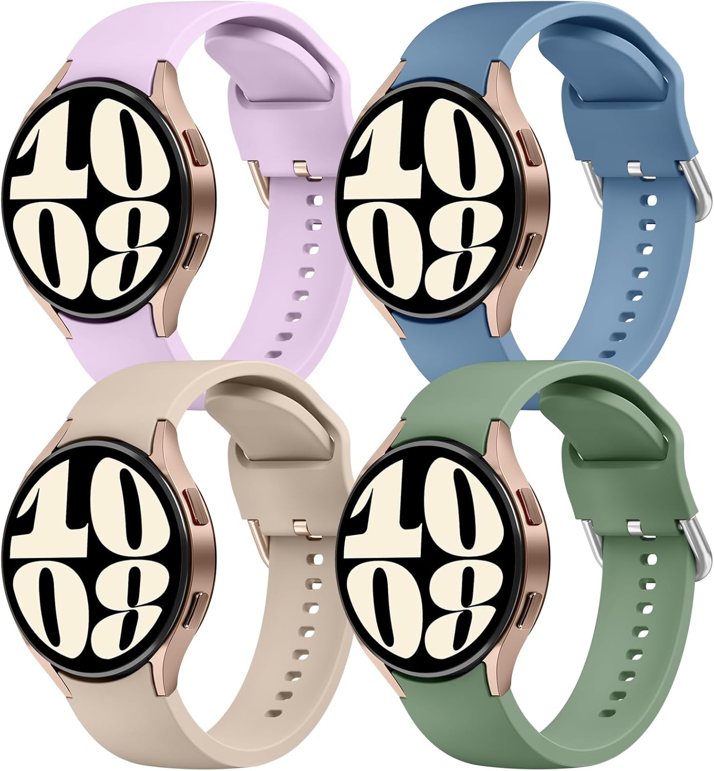 AK Correas compatibles con Samsung Galaxy Watch 7654 – 1.575 pulgadas, 1.732 pulgadas, 1.772 pulgadas, correa deportiva de repuesto de silicona para