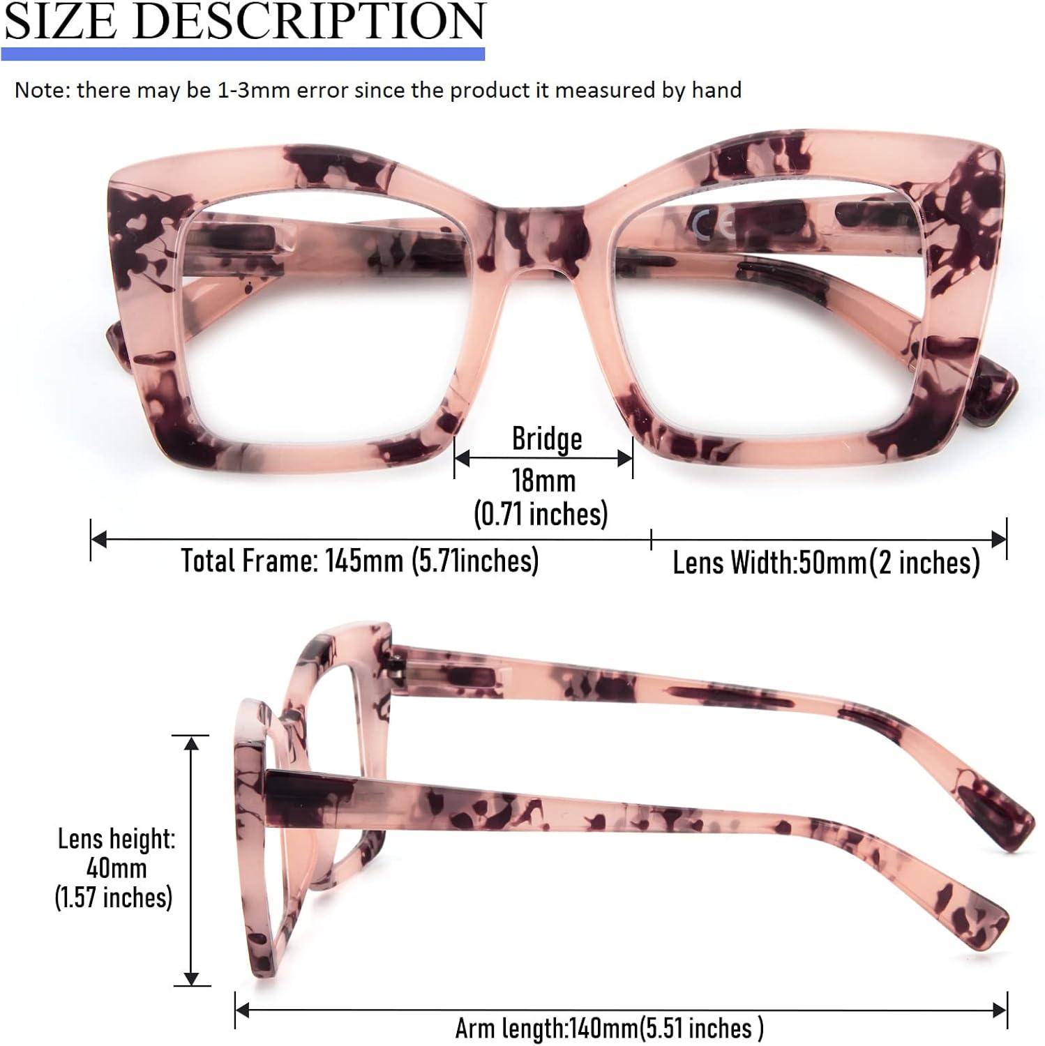 REAVEE Lentes de lectura cuadrados de gran tamaño, estilo Oprah, para mujer, bloqueo de luz azul, marco grande, para lectores de computadora,