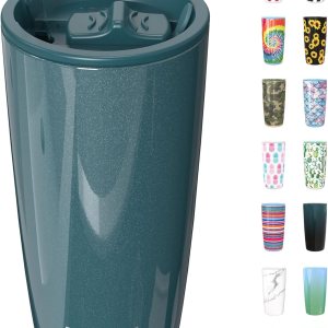 TILUCK Vaso de café de 20oz con tapa y pajilla, de acero inoxidable con doble pared aislada al vacío, taza para café y agua con tapa a prueba de TILUCK Vaso de café de 20oz con tapa y pajilla, de acero inoxidable con doble pared aislada al vacío, taza para café y agua con tapa a prueba de