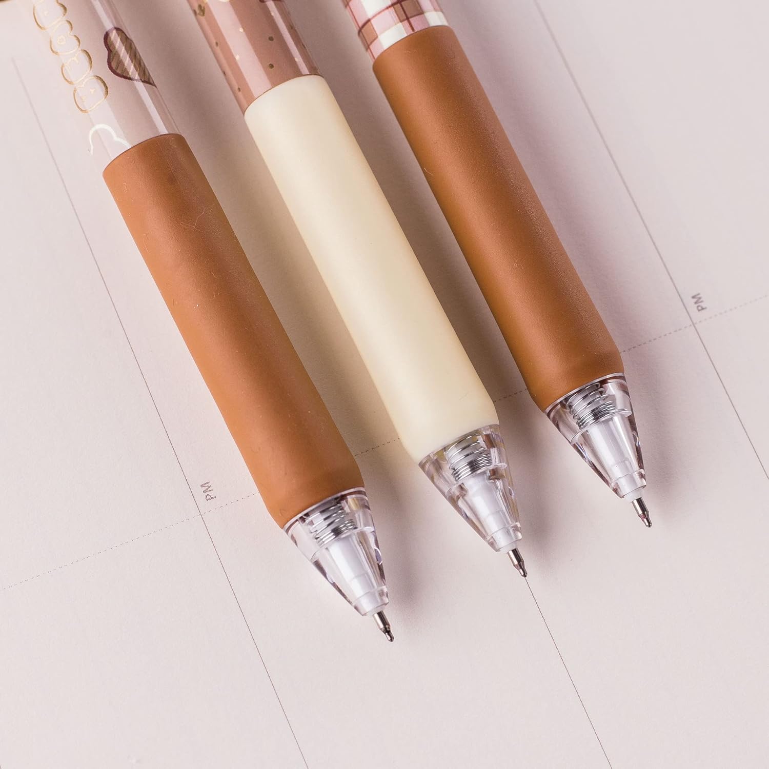 sencoo Paquete de 6 bolígrafos de gel negros retráctiles de tinta negra, bolígrafos rollerball para estudiantes, osos, papelería, oficina, premios