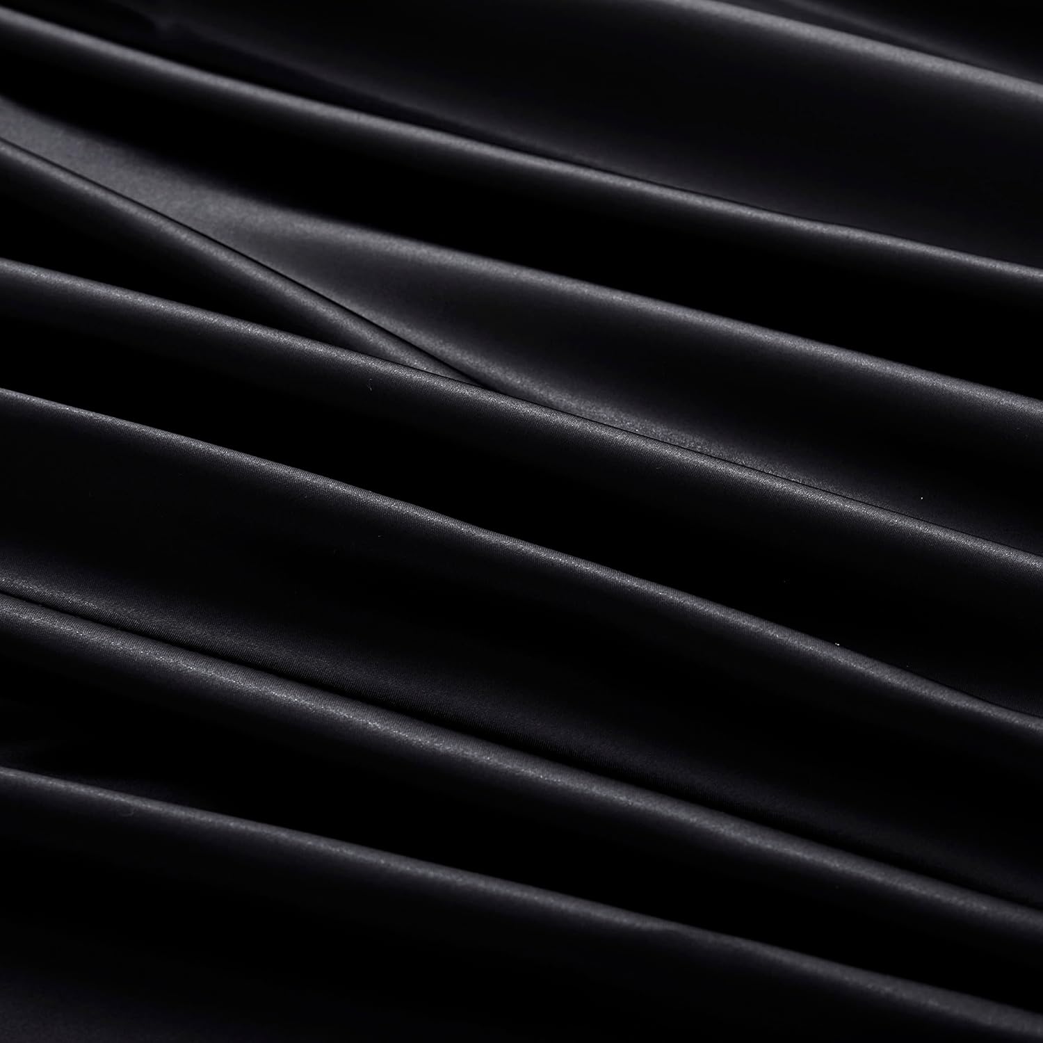 Sábana encimera de satén tamaño King, lujosa y sedosa sábana de cama suave, color negro