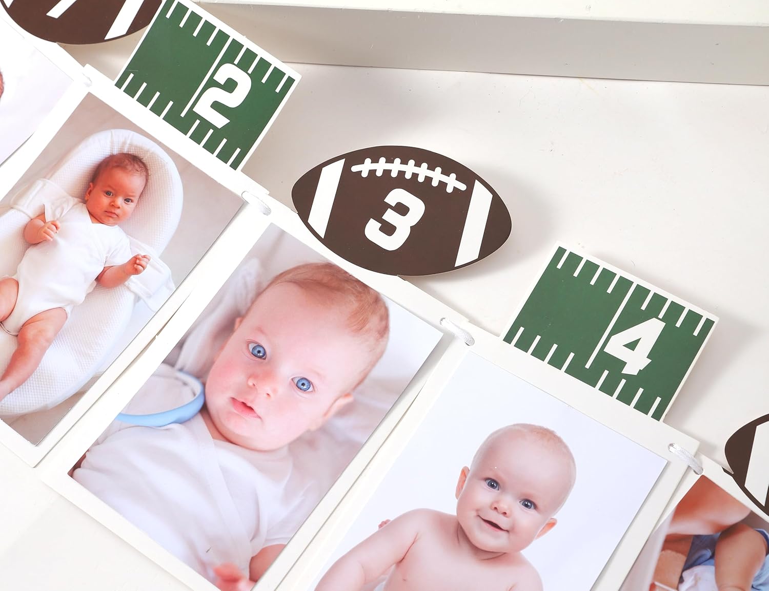 Cartel de fútbol de primer cumpleaños  Decoraciones de primer cumpleaños de fútbol americano, pancarta de fotos de fútbol de 12 meses, pancarta de
