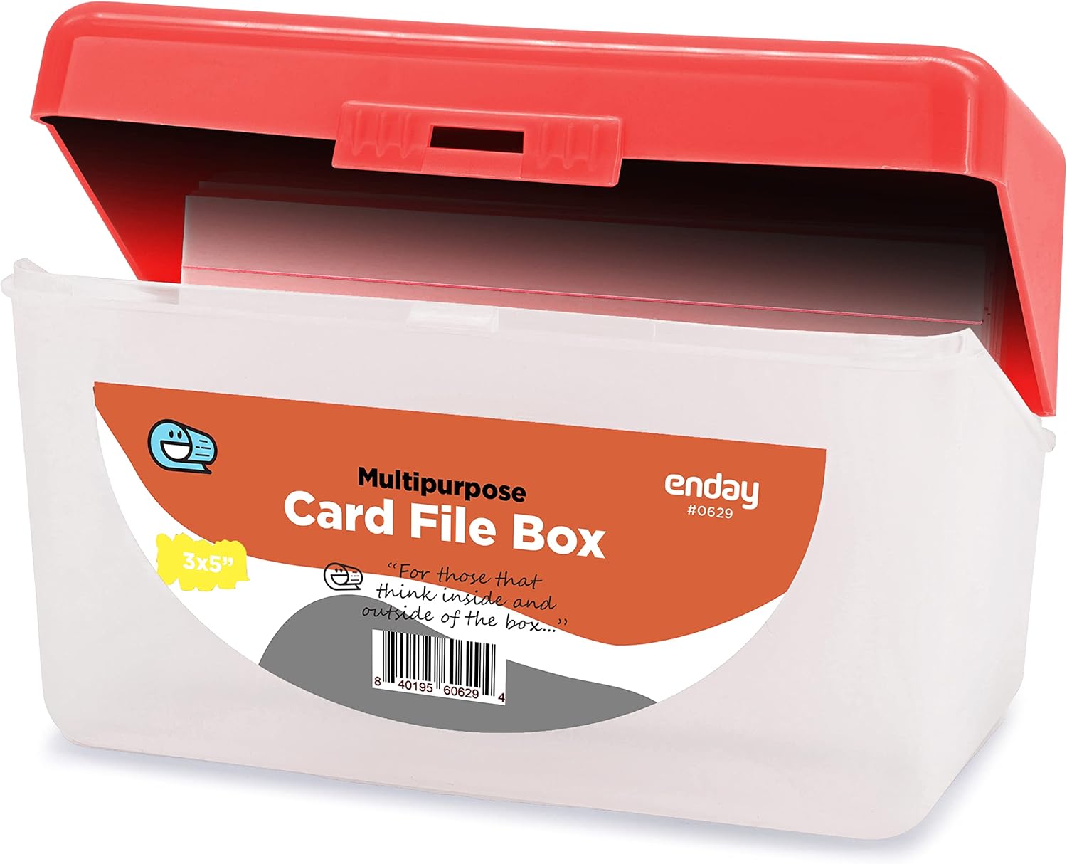 Portatarjetas de índice, color rojo, funda organizadora de tarjetas flash de 3 x 5, fichero de tarjeta de índice apilable con tapa abatible, tarjeta