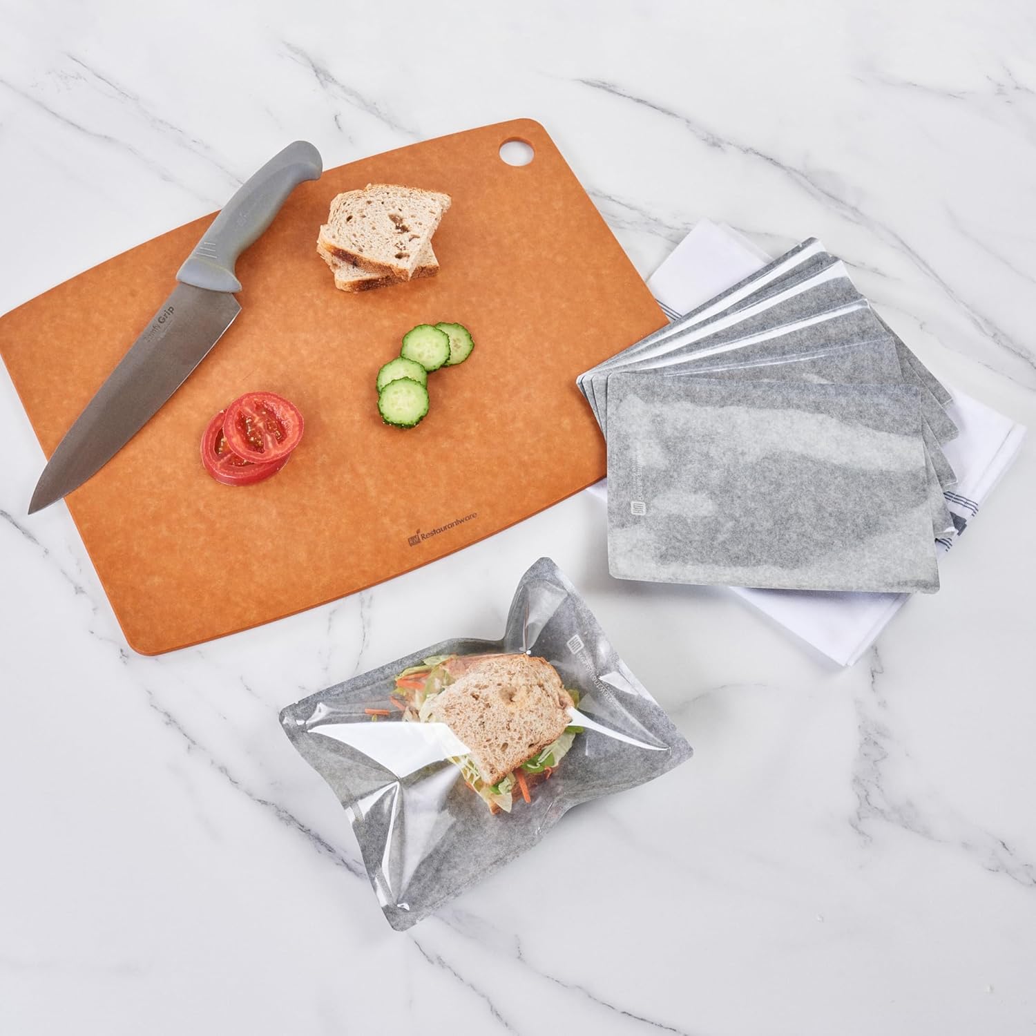 Restaurantware Bag Tek – Bolsas de muestra de calor y sellado de 8.75 pulgadas, 100 bolsas de sellado térmico medianas, bolsas sellables con calor