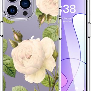 LUHOURI Funda para iPhone 15 Pro Max con protector de pantalla – Funda transparente – Diseños de moda para mujeres y niñas – Funda protectora LUHOURI Funda para iPhone 15 Pro Max con protector de pantalla – Funda transparente – Diseños de moda para mujeres y niñas – Funda protectora