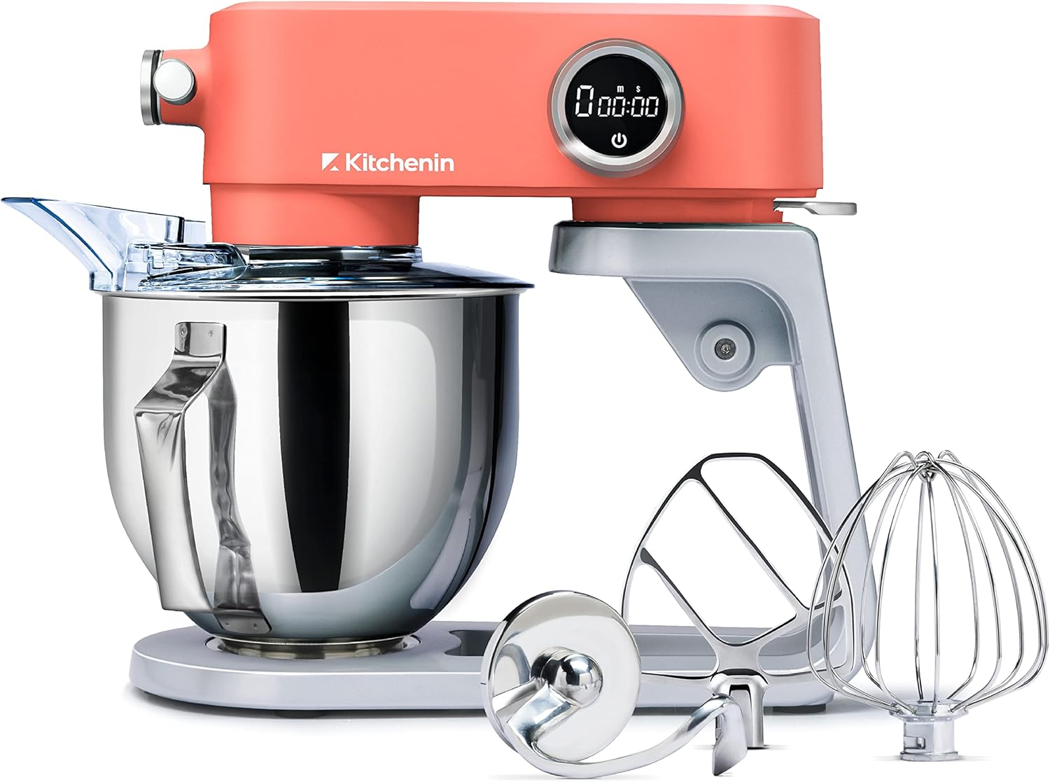 Kitchenin Mezclador de soporte de metal, mezclador de alimentos de 5.3 cuartos de galón de 8 velocidades, mezclador de masa de motor CC de 400