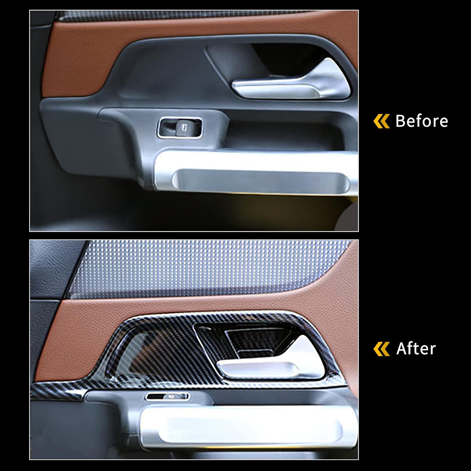Cubiertas para manija interior de puerta de automóvil para Mercedes-Benz GLB, protector de cuenco de puerta interior de automóvil, accesorios de