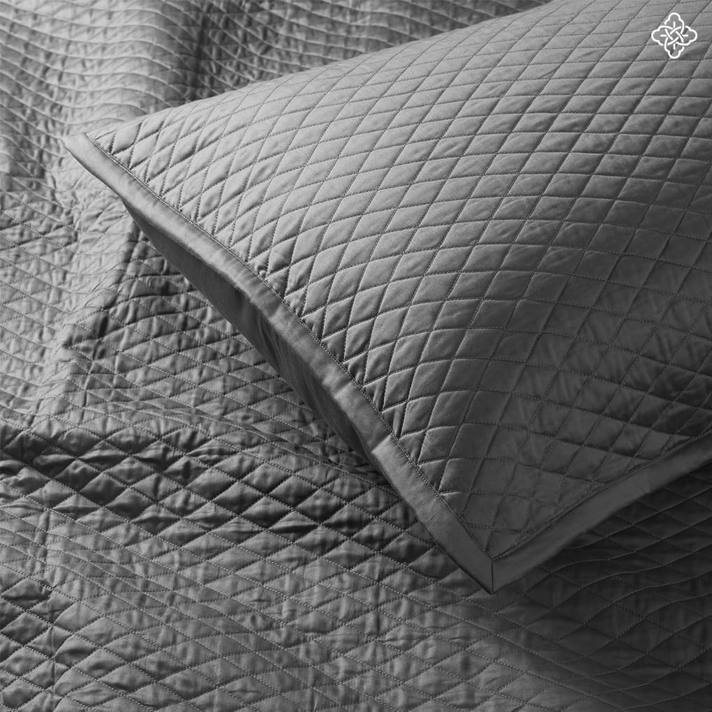 BIOWEAVES Colcha de algodón 100% orgánico, tamaño individual, colchas acolchadas con costuras de diamante, juego de colcha de gran tamaño para todas