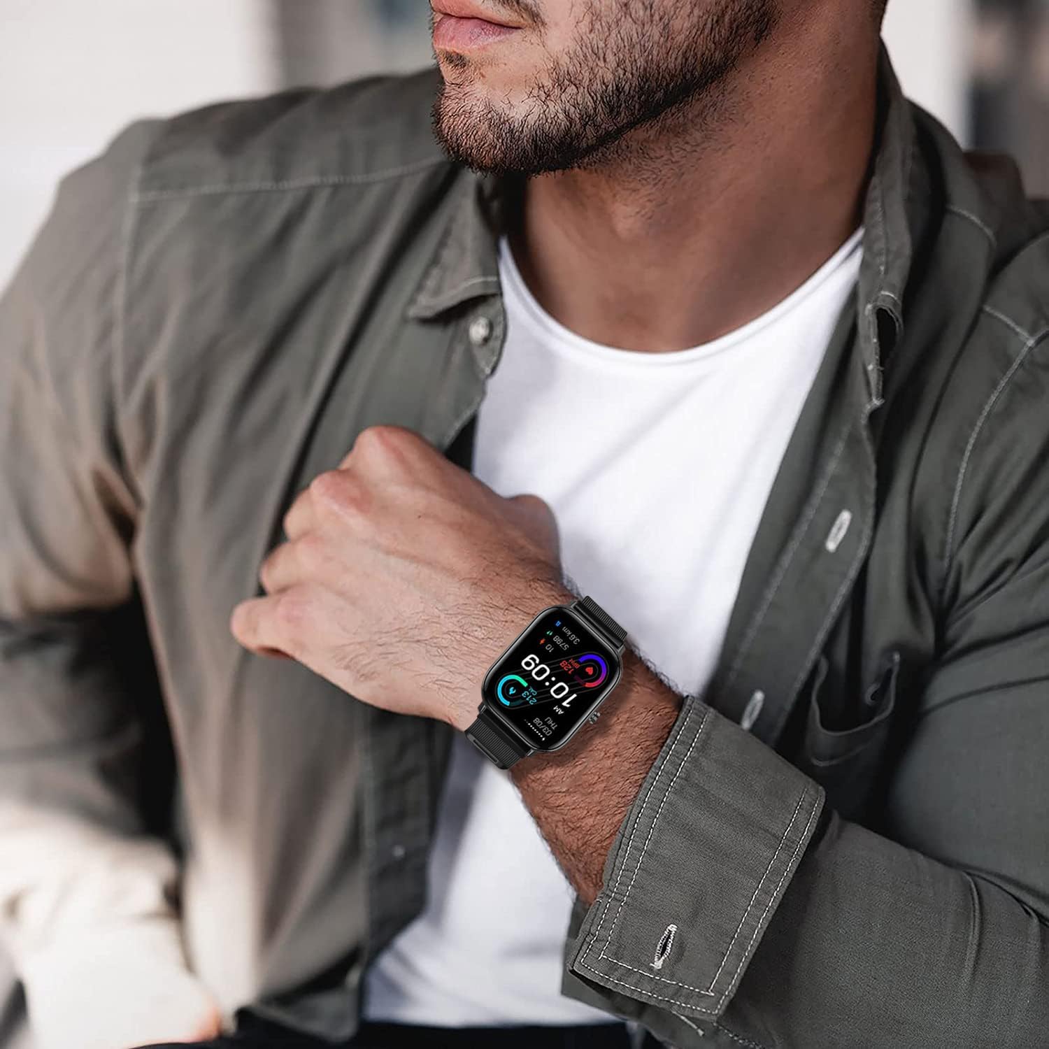Lzwldan Correa de reloj de metal milanés de 0.787 in compatible con Amazfit GTSGTS2GTS 2eGTS 2 MiniGTS 3GTS 4GTS 4 Mini, correa de reloj de acero