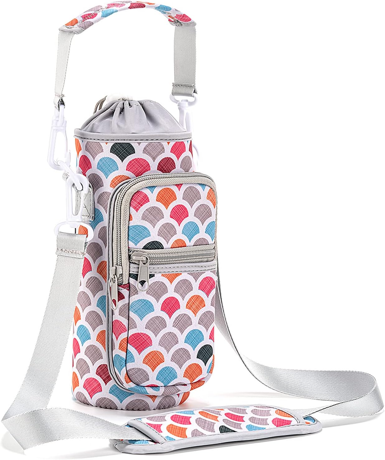 Portabotellas de agua, soporte para botella de agua para caminar, senderismo, bolsa cruzada aislada con asa ajustable y correa de hombro para