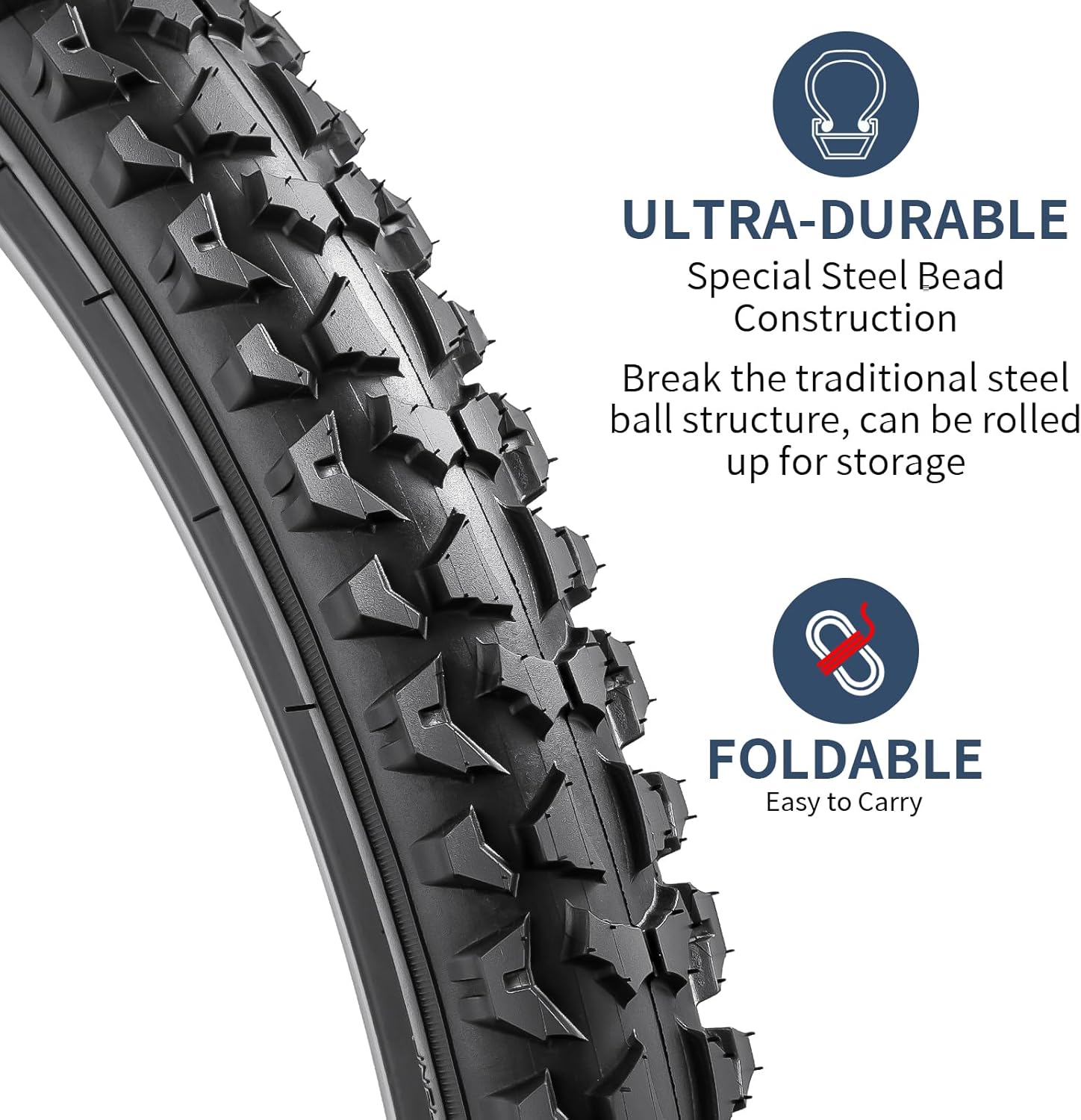 2 neumáticos para bicicleta de montaña de 16 pulgadas de 16 x 2.12557-305 60TPI y 16 pulgadas, válvula Schrader con 2 tiras de llanta compatibles