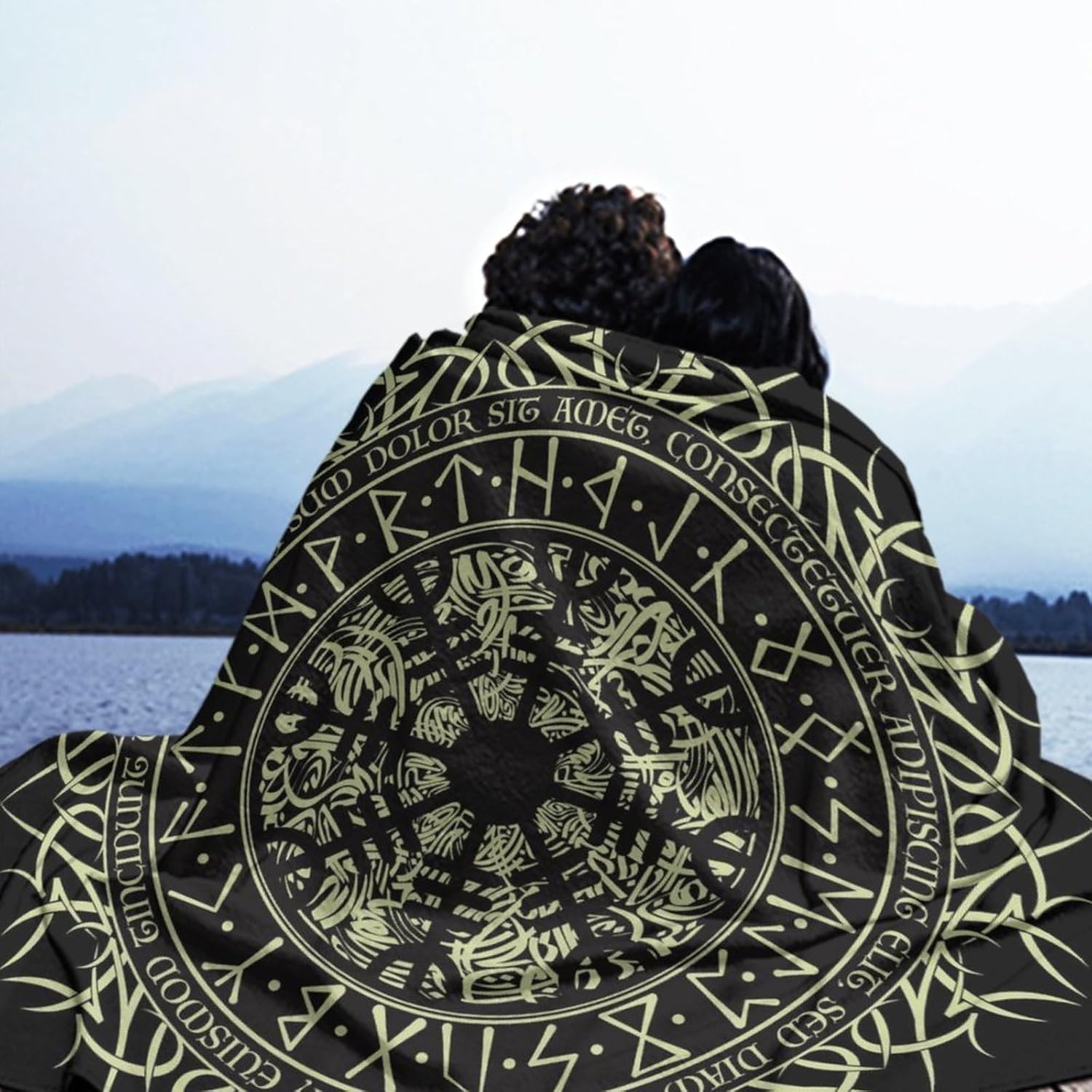 Acogedora manta de forro polar de franela para sofá cama, compatible con brújula rúnica de vegvisir nórdico, manta ligera y mullida, manta