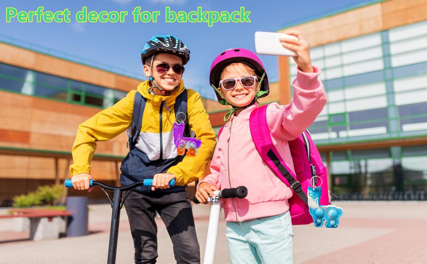 Bluk – Pequeños juguetes sensoriales antiestrés con diseño de arco iris, miniherramientas sensoriales con burbujas emergentes simples, colgantes