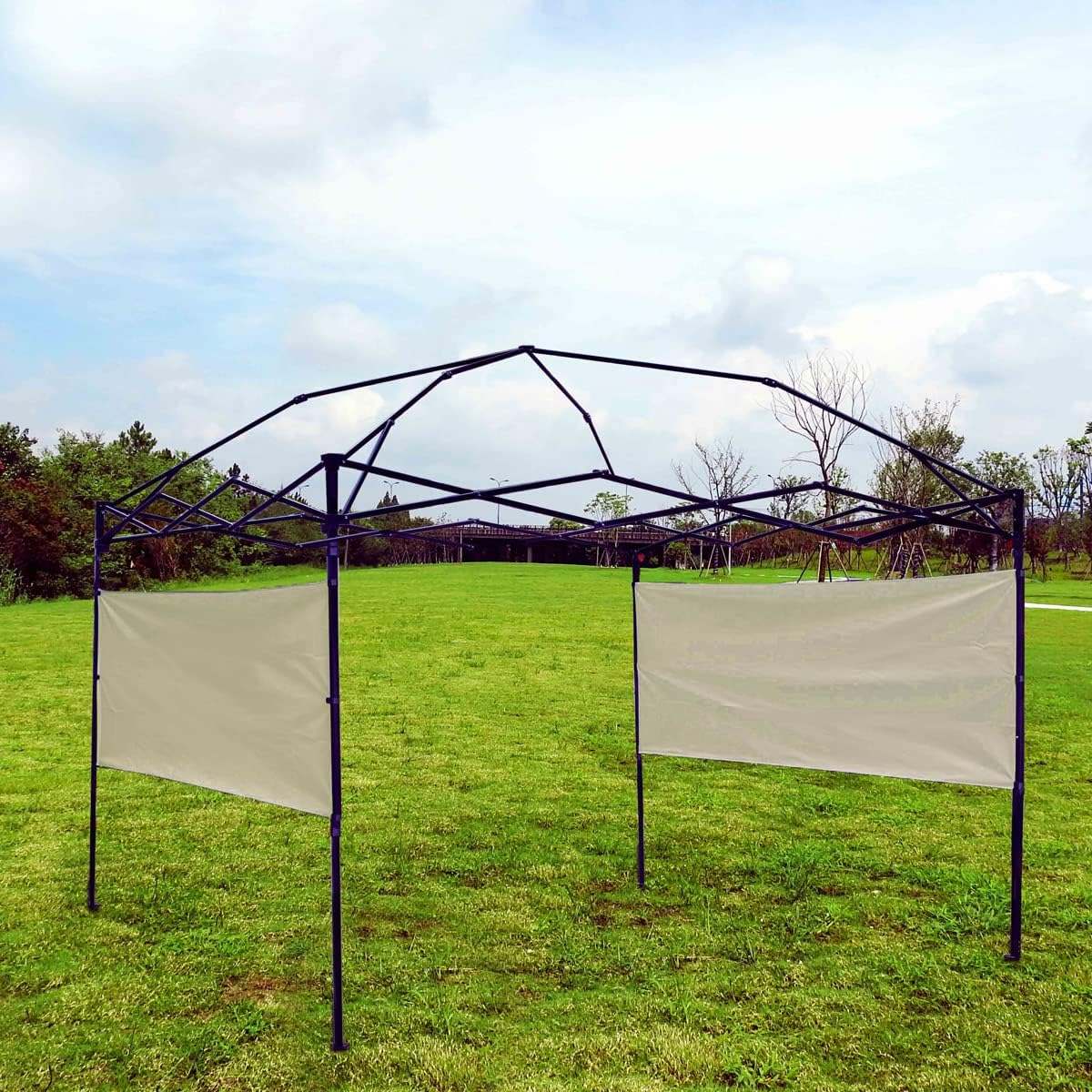 Dos medias paredes, 2 paneles de pared lateral para toldo emergente, carpa de 10 x 10 pies, 10 x 15 pies, 10 x 20 pies, pierna vertical de 10 x 20