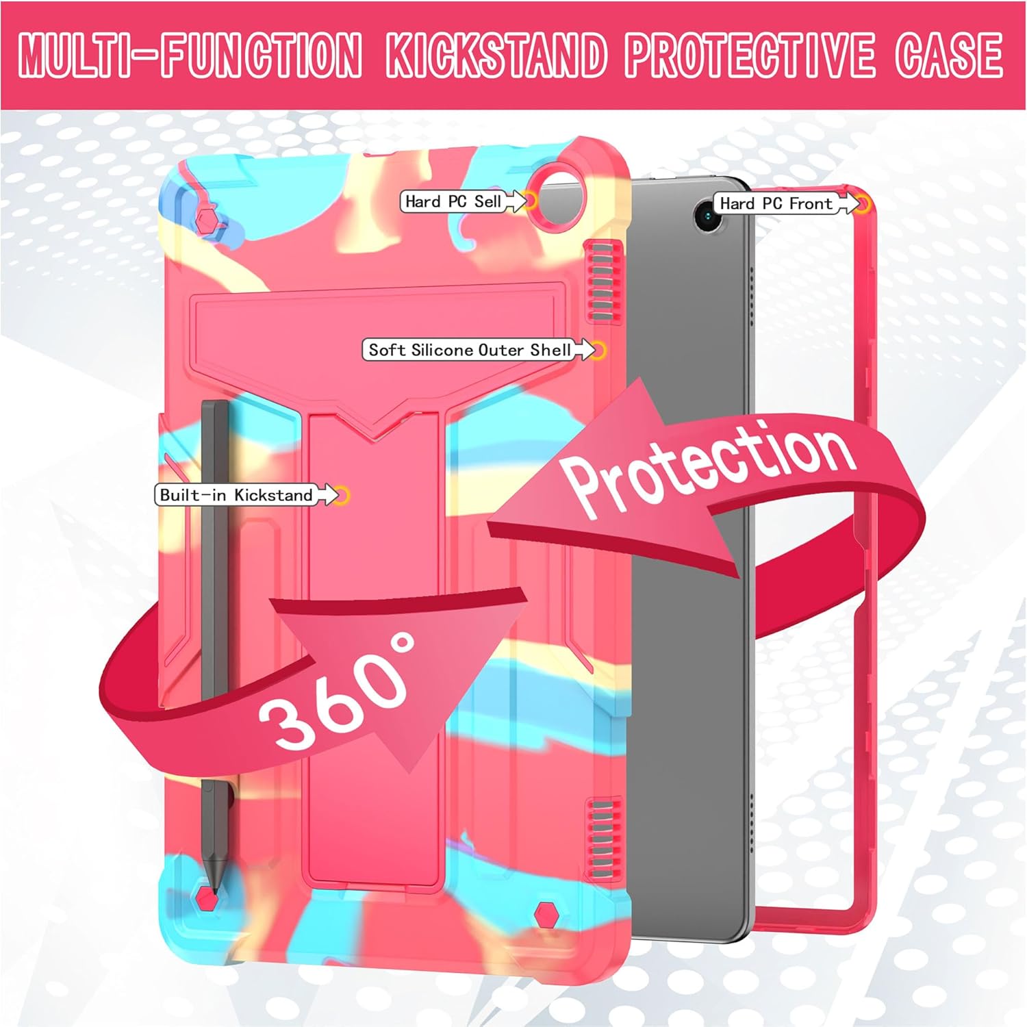 elitegadget Funda para Tienda Fire Max 11 (13 generación, lanzada en 2023)  Funda protectora híbrida resistente con soporte + 1 protector de