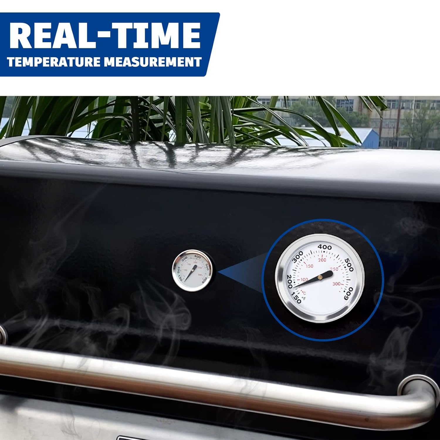 GGC Termómetro de repuesto para parrillas Weber 60540 Spirit ES210 ES220 ES230 Carbón Q120 Q200 Q300 Series, medidor de temperatura para 7581