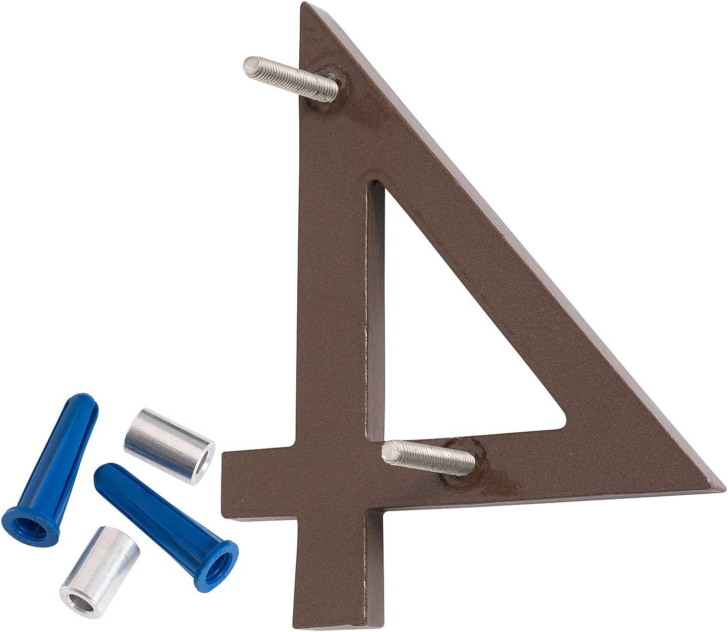 Montague Metal Products MHN-8-F-SD2-4 Números de casa de dirección flotantes modernos de aluminio cepillado sólido, 8 pulgadas, arena recubierta de