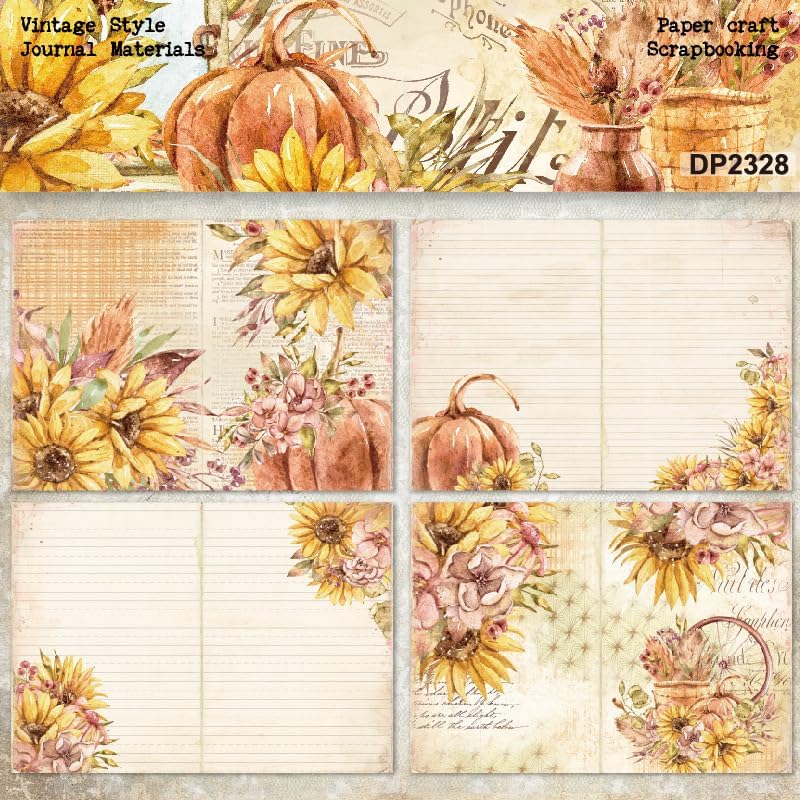 A5 tamaño otoño Acción de Gracias tema de cosecha álbum de recortes, álbum de recortes, papel de álbum de recortes, papel para hacer tarjetas de