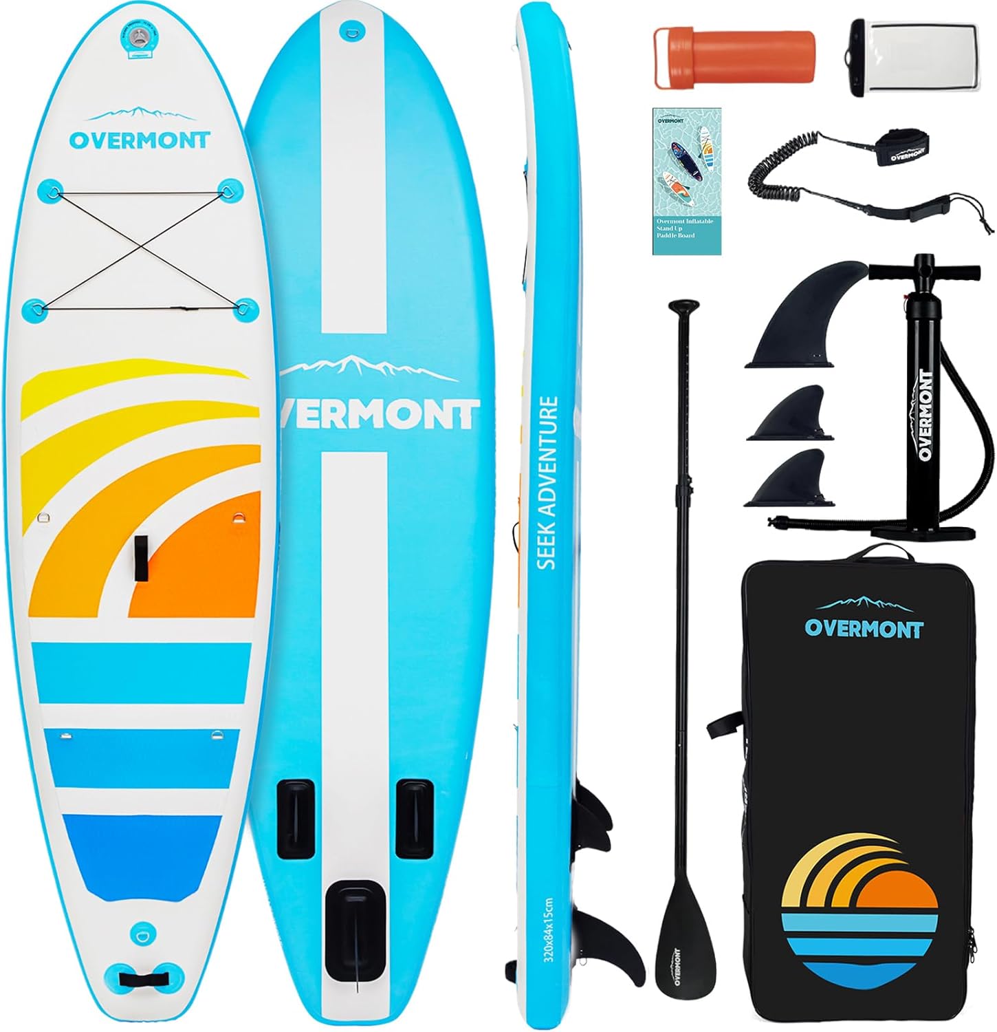 Overmont Inflatable Stand Up Paddle Board with Premium SUP Accessories, 106 Wide Durable Design, Non-Slip Stable Deck for Youth & Adults of All