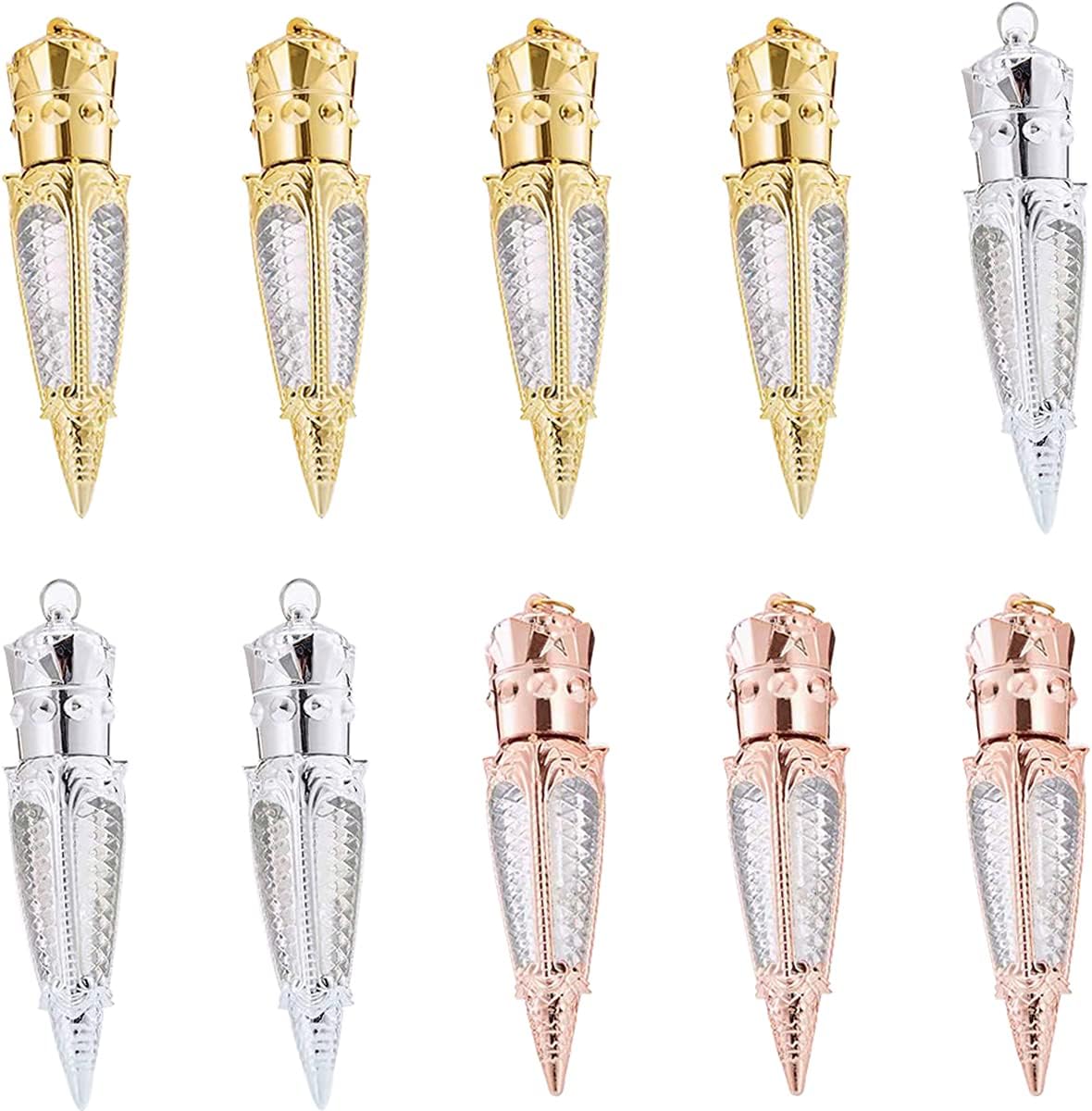 10 unidades de tubo de brillo de labios vacía recargable botella de bálsamo labial de plástico transparente contenedor de brillo labial botella de