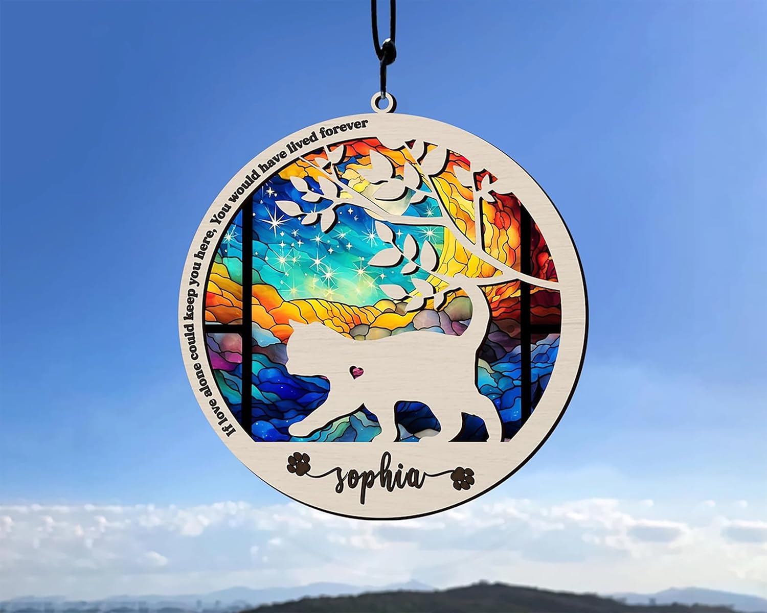 Atrapasoles conmemorativo para gatos, personalizado con fecha de nombre, atrapasoles de razas de gatos, atrapasoles para pérdida de mascotas,
