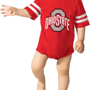 Little King Mameluco de fútbol universitario para niños, tallas 6M, 12M, 18M Little King Mameluco de fútbol universitario para niños, tallas 6M, 12M, 18M