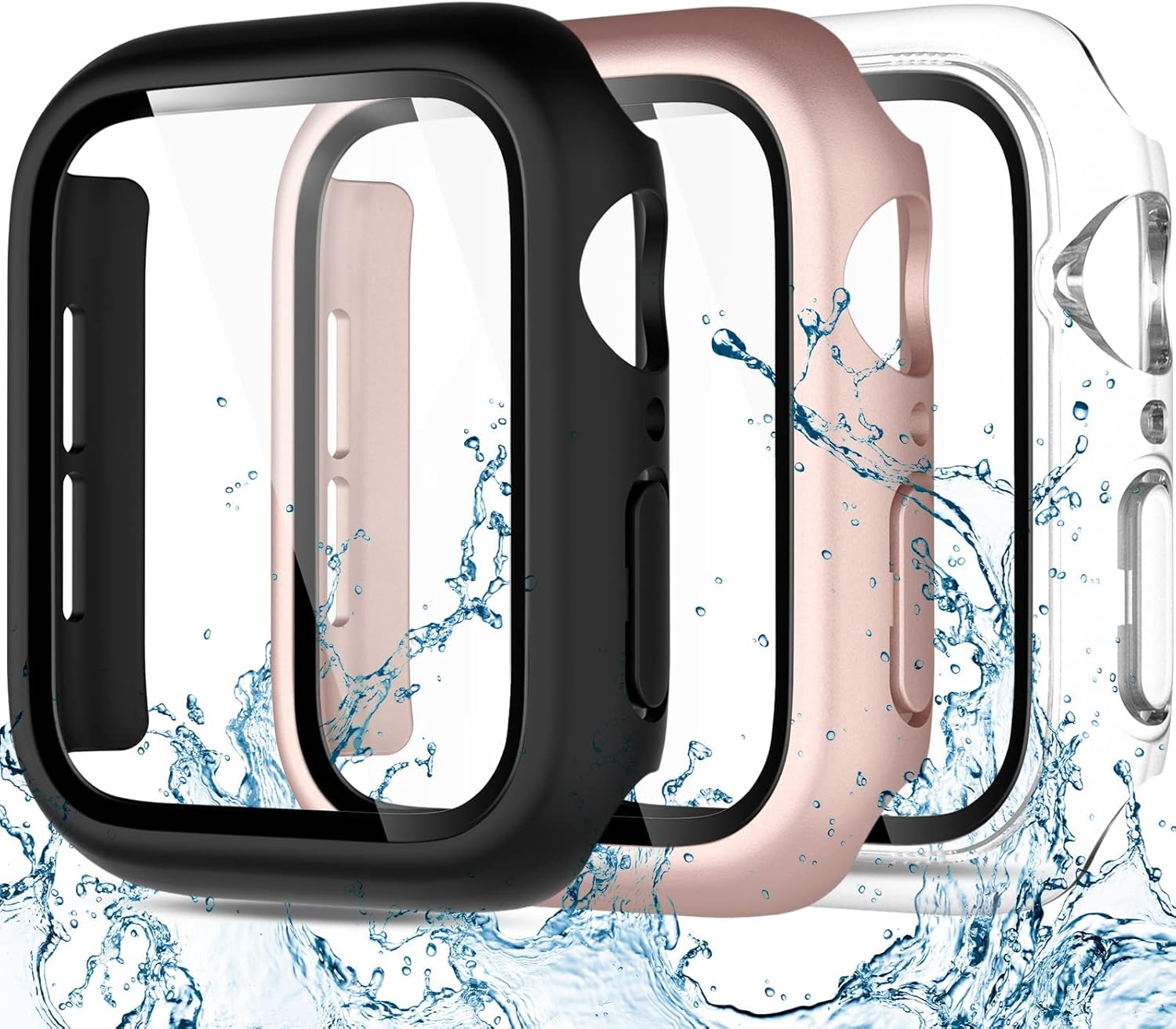 Charlam Funda compatible con Apple Watch de 1.614 pulgadas para iWatch SE Series 9, 8, 7 con protector de pantalla, fundas de protección completa