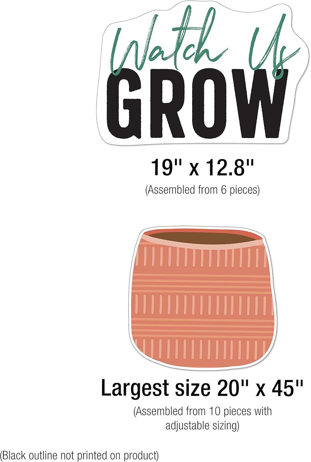 Carson Dellosa – Juego de tablones de anuncios Grow Together Watch Us Grow de 72 piezas, juego de tablones de anuncios de plantas con decoración de
