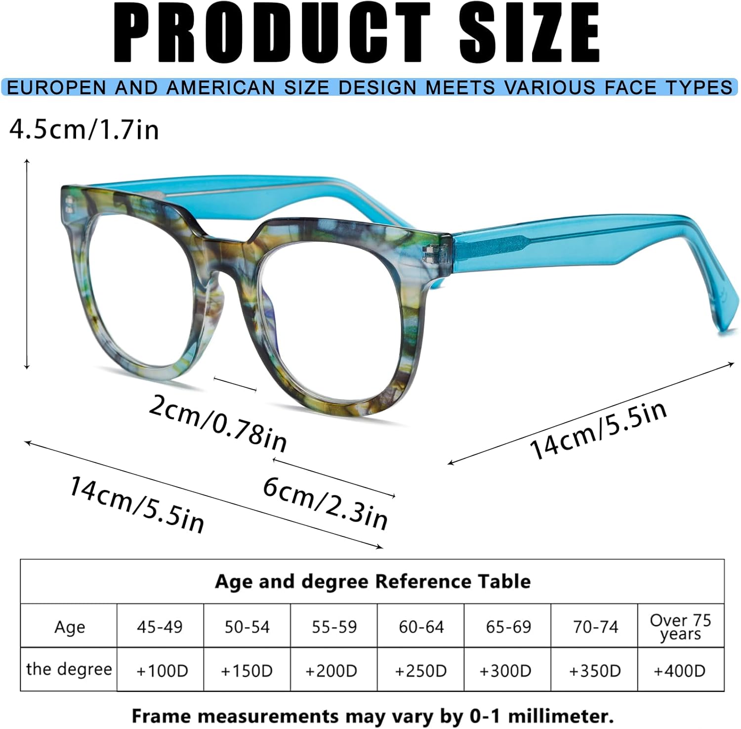 Gafas de lectura de moda con bloqueo de luz azul cuadrada para mujer Showbiz con estilo +2.0 (verde)