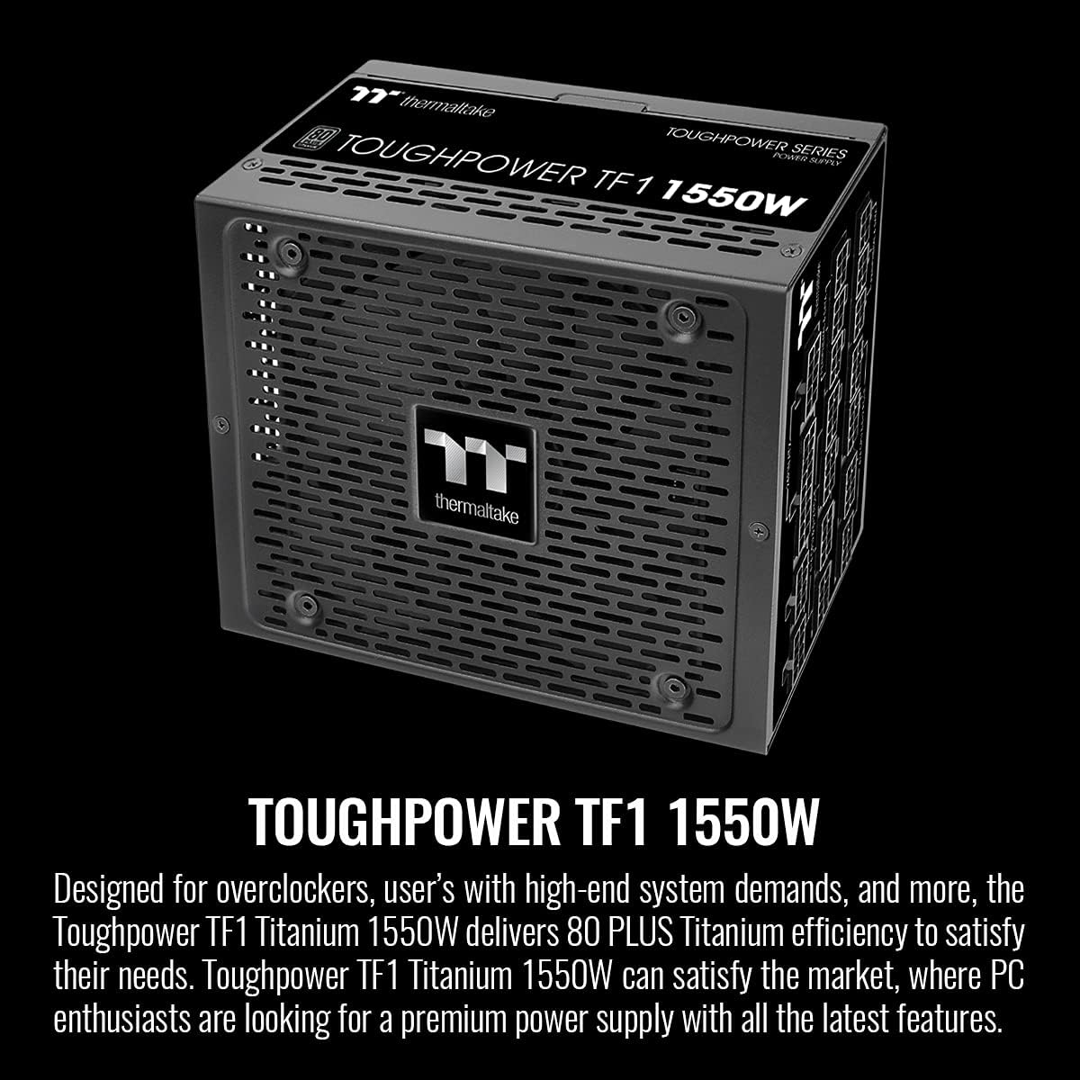 Thermaltake Toughpower TF1 1550W 80+ Fuente de alimentación modular completa con control analógico de titanio SLI y lista para CrossFire, protección