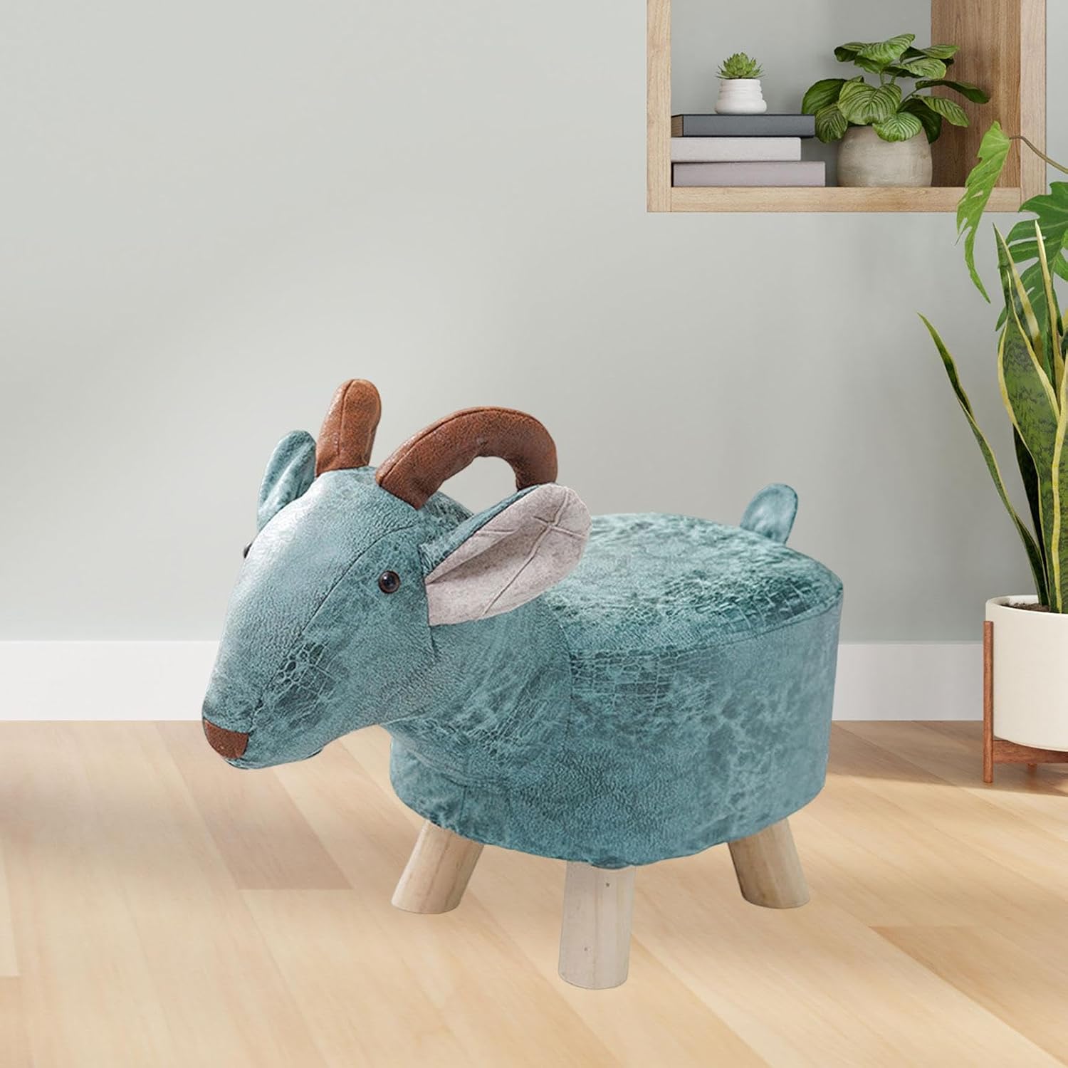 Reposapiés otomano de animales, portátil, de madera, multifuncional, con dibujos animados, sofá otomano para sala de estar, porche, habitación de