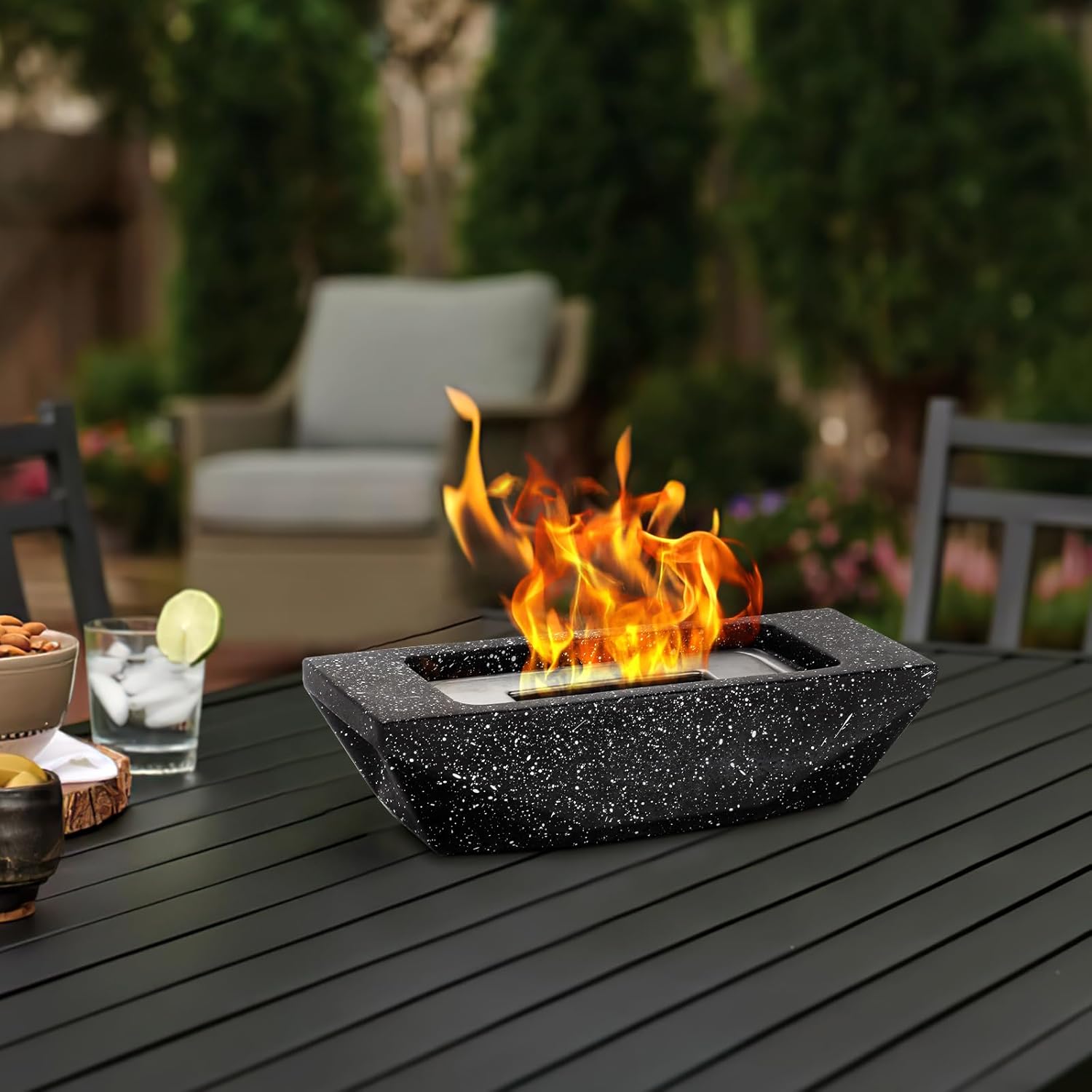 Hoguera de mesa portátil de 12.5 pulgadas, tazón de hoguera portátil sin humo, para interiores y exteriores, chimenea, jardín, patio, balcón,