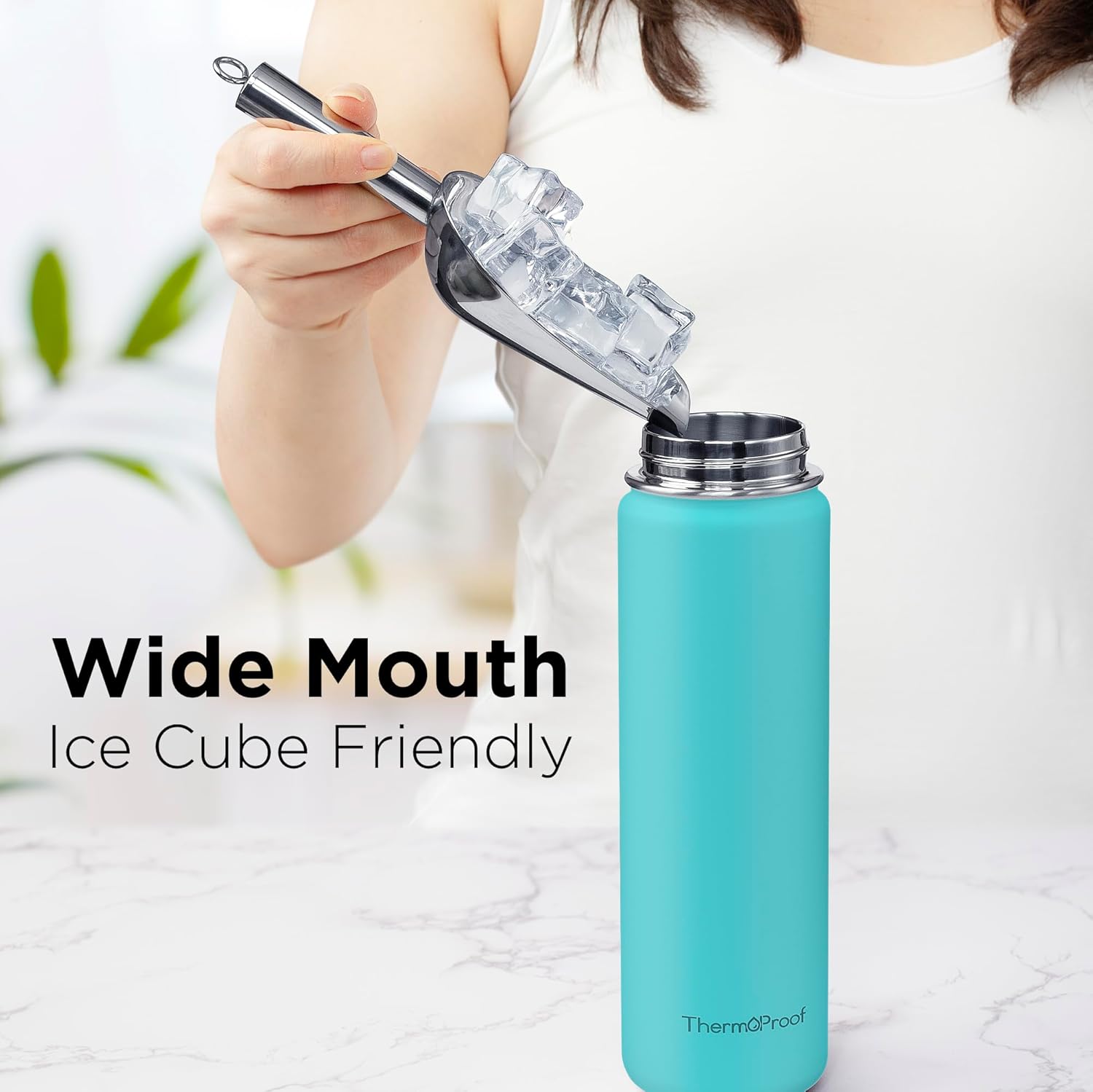 Botella de agua de acero inoxidable con aislamiento térmico y frío, botellas de gimnasio duraderas a prueba de fugas para hombres, mujeres y niños,