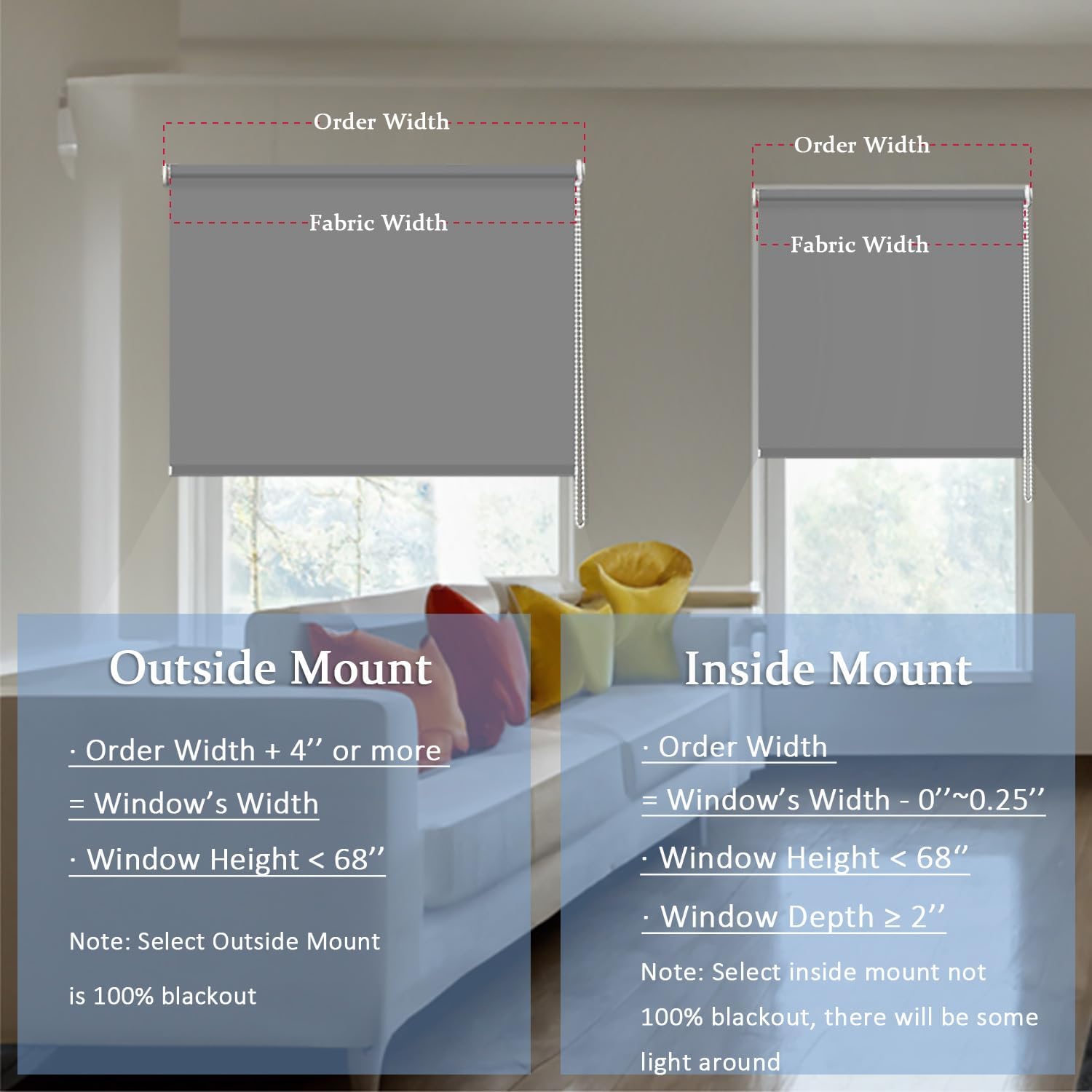 Persianas opacas con aislamiento térmico, persianas con protección UV para el hogar, puerta, cocina, baño (70 pulgadas de ancho x 68 pulgadas de