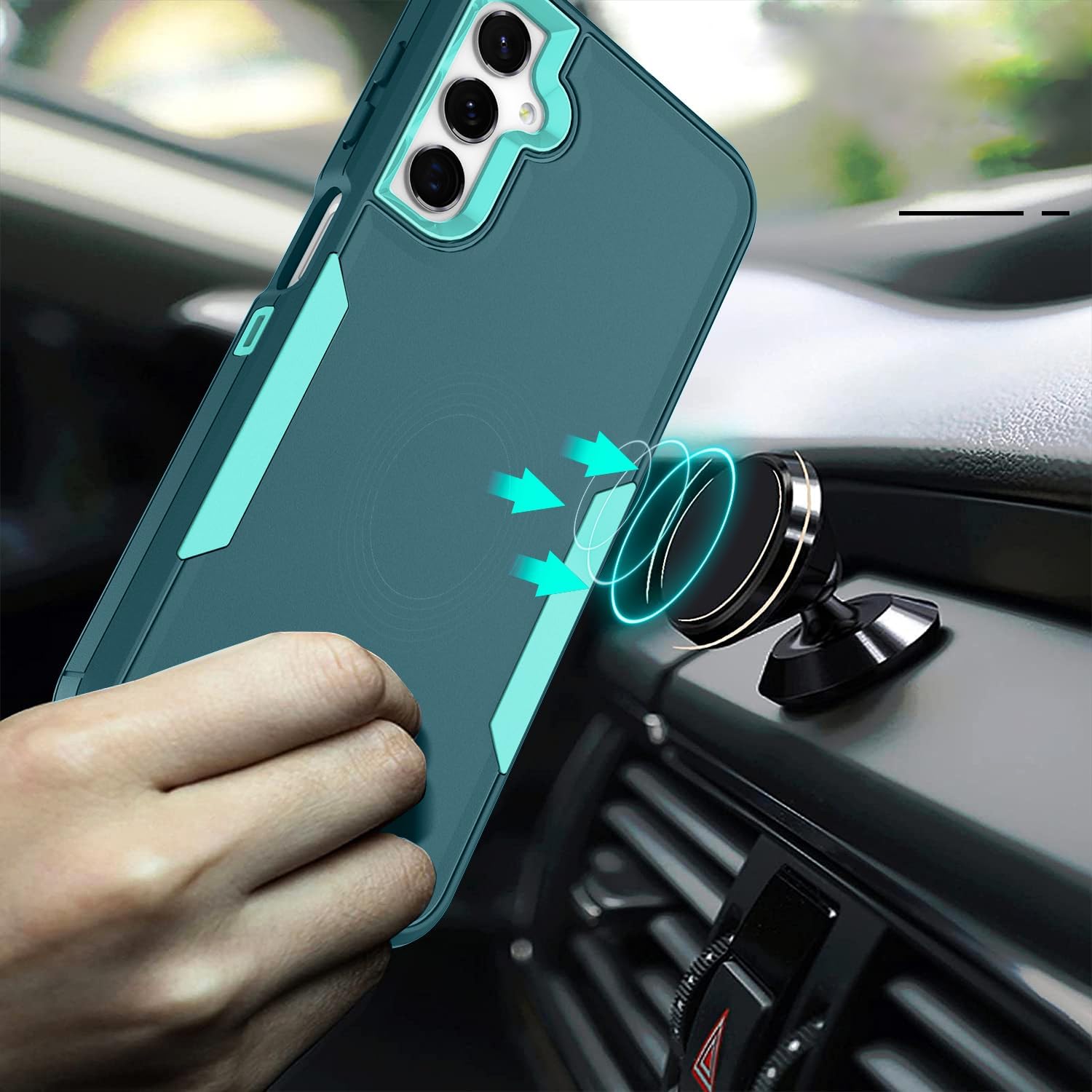 Asuwish Funda para Samsung Galaxy A24 4G5G con protector de pantalla de vidrio templado y accesorios híbridos de doble capa para celda, dura,