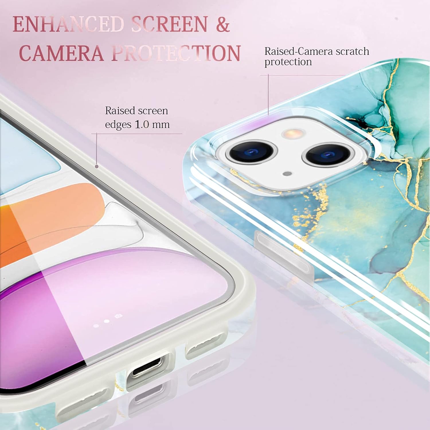 luolnh Funda dorada brillante compatible con iPhone 15 Plus, diseño de mármol, a prueba de golpes, delgada y suave, funda de silicona para iPhone 15
