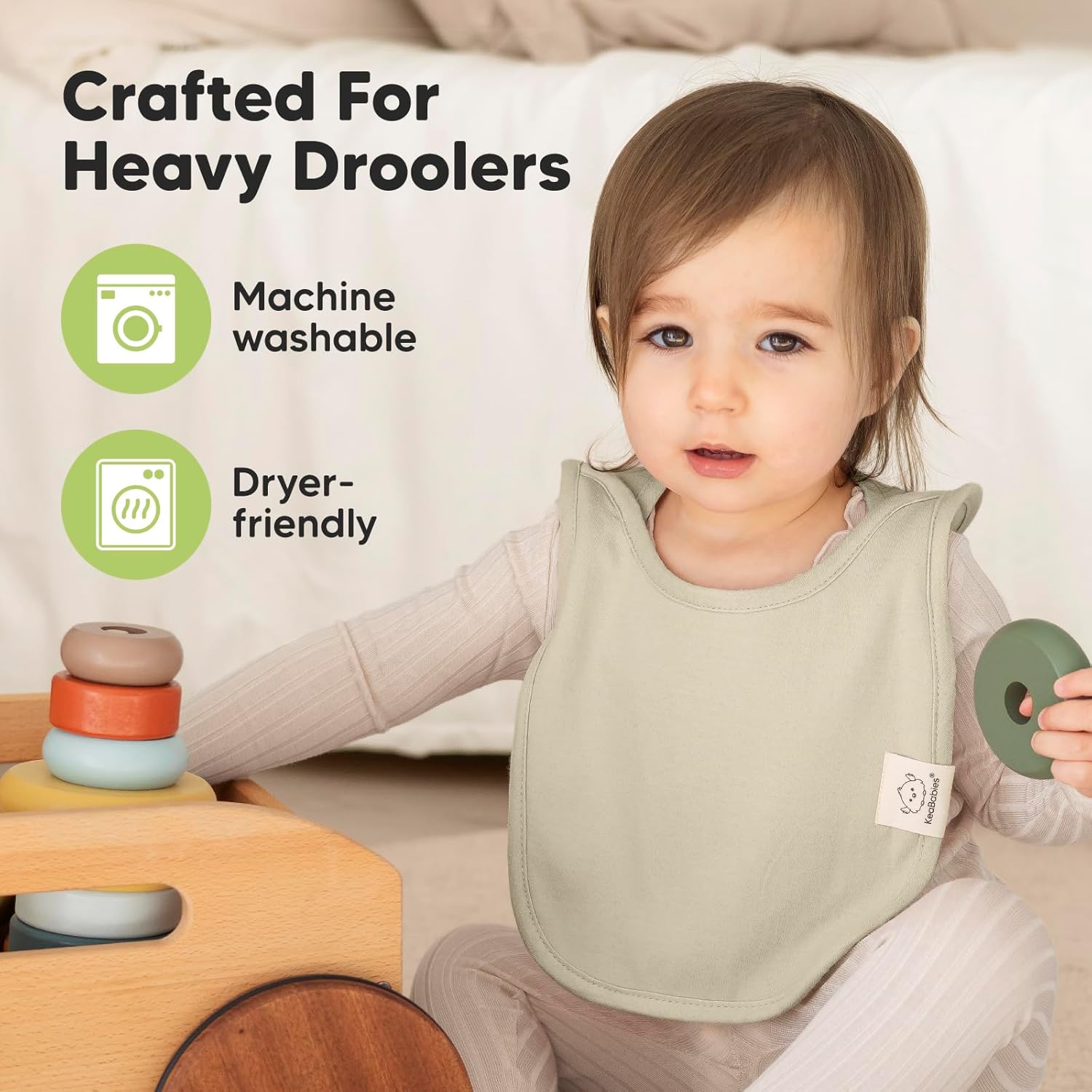 Paquete de 8 baberos para bebés para niños y niñas, baberos sin botones para bebé, bebé, babero para niña, baberos para bebé, baberos bandana para