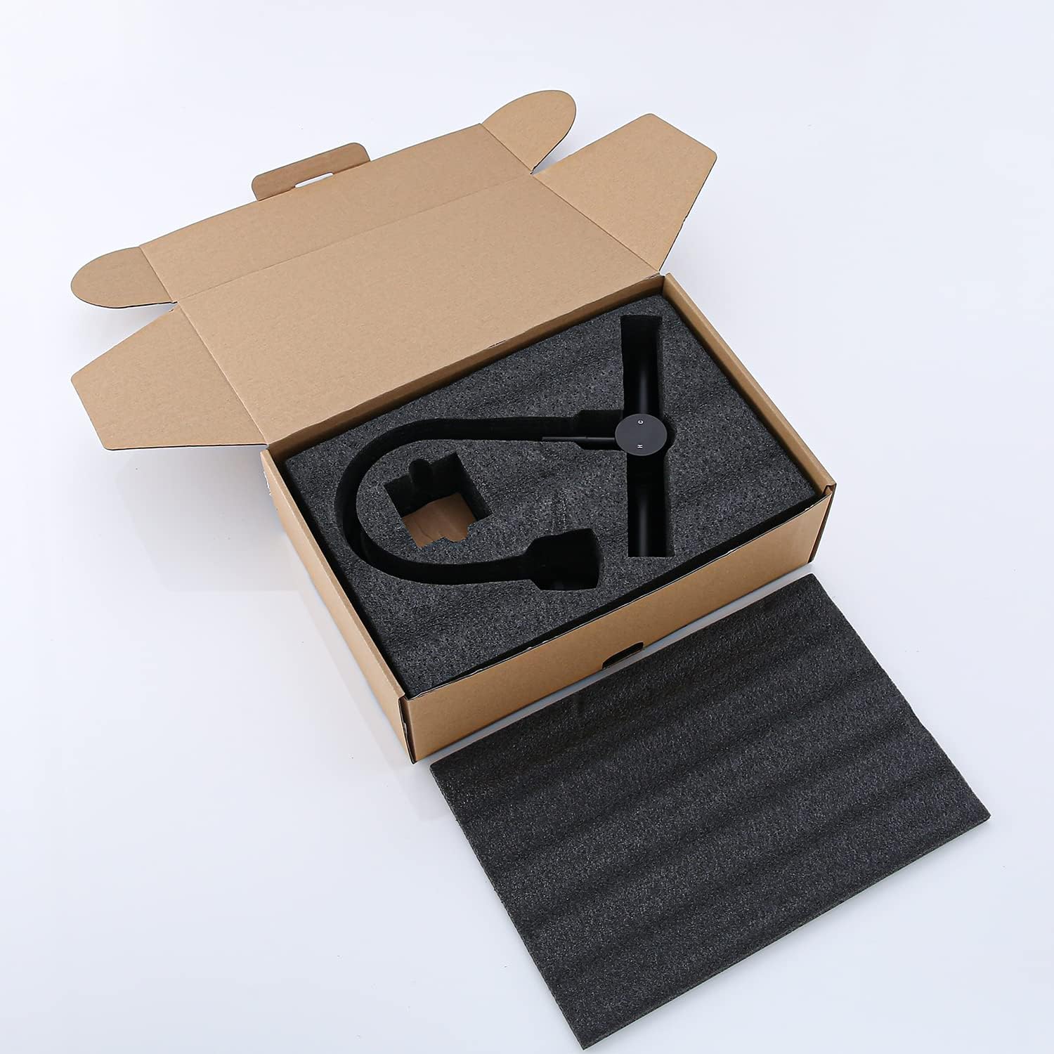 ZHYICH Grifo de fregadero de cocina con pulverizador, grifo mezclador de acero inoxidable, acabado negro mate, certificado NSF y sin plomo para