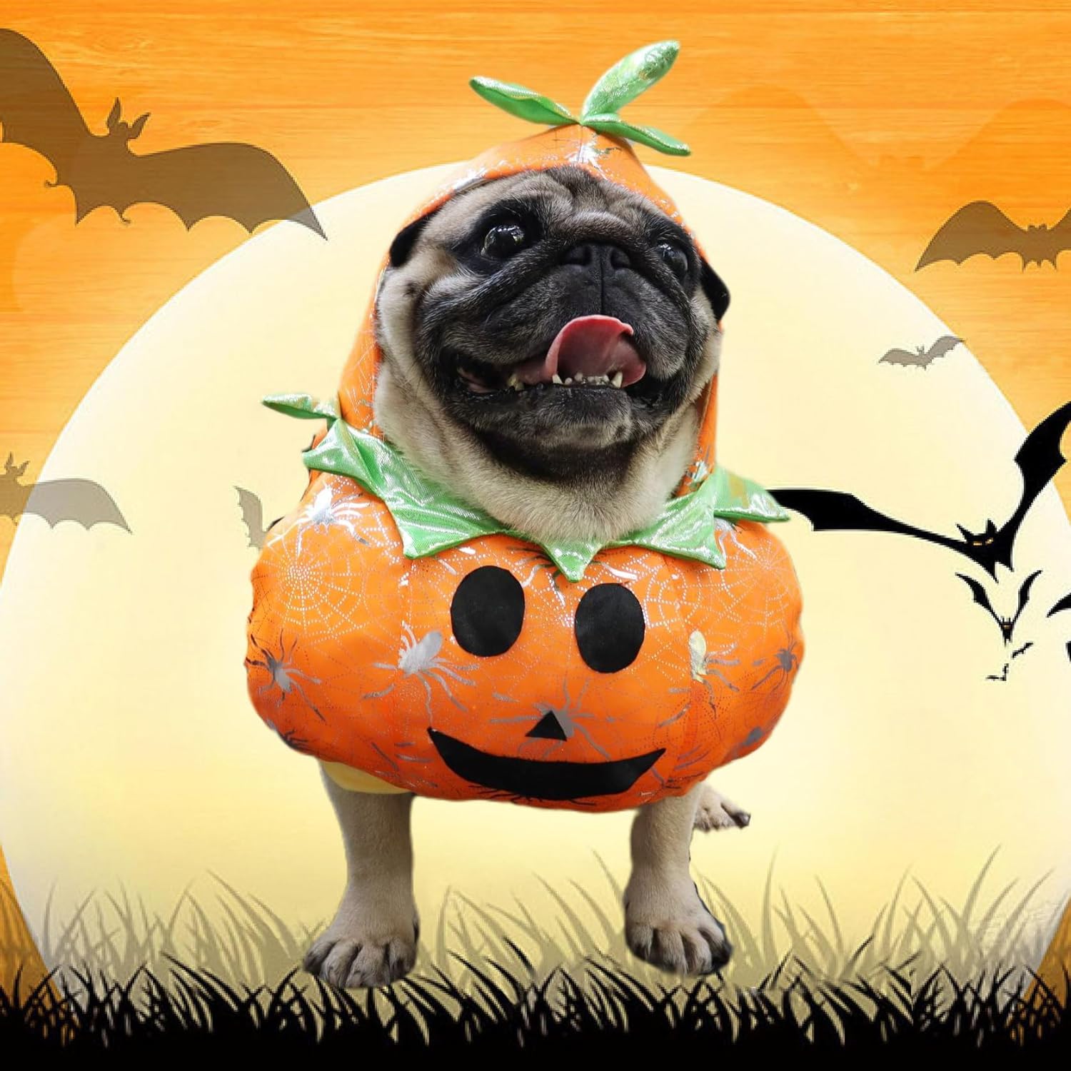 Otunrues Disfraz de calabaza para perro, gato, Halloween, Chucky, trajes de cosplay para mascotas, ropa divertida para mascotas, ropa linda para