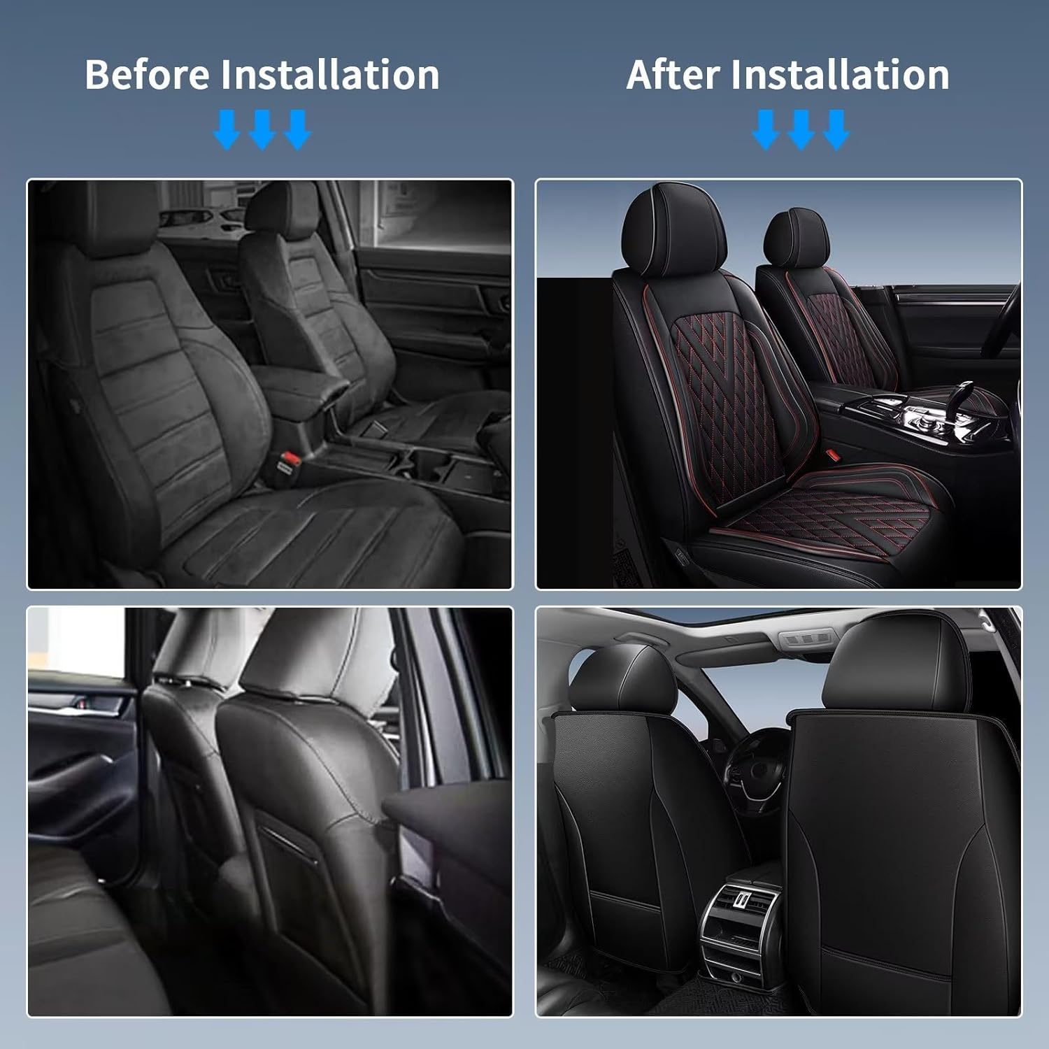 2 fundas de asiento delantero de automóvil para ChevroletChevy Trailblazer 2021-2024, cojín de asiento de Chevy de piel sintética, impermeable,