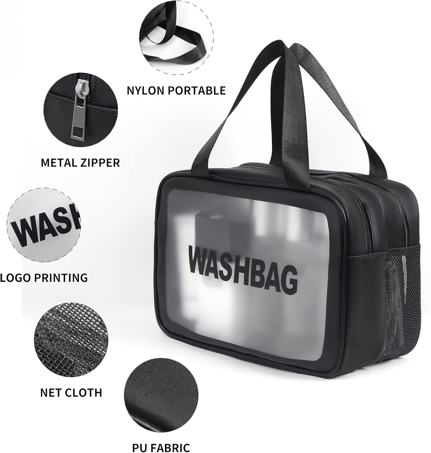 Bolsa de maquillaje transparente PVC impermeable bolsa de cosméticos grande transparente organizador de artículos de tocador de viaje conjunto de