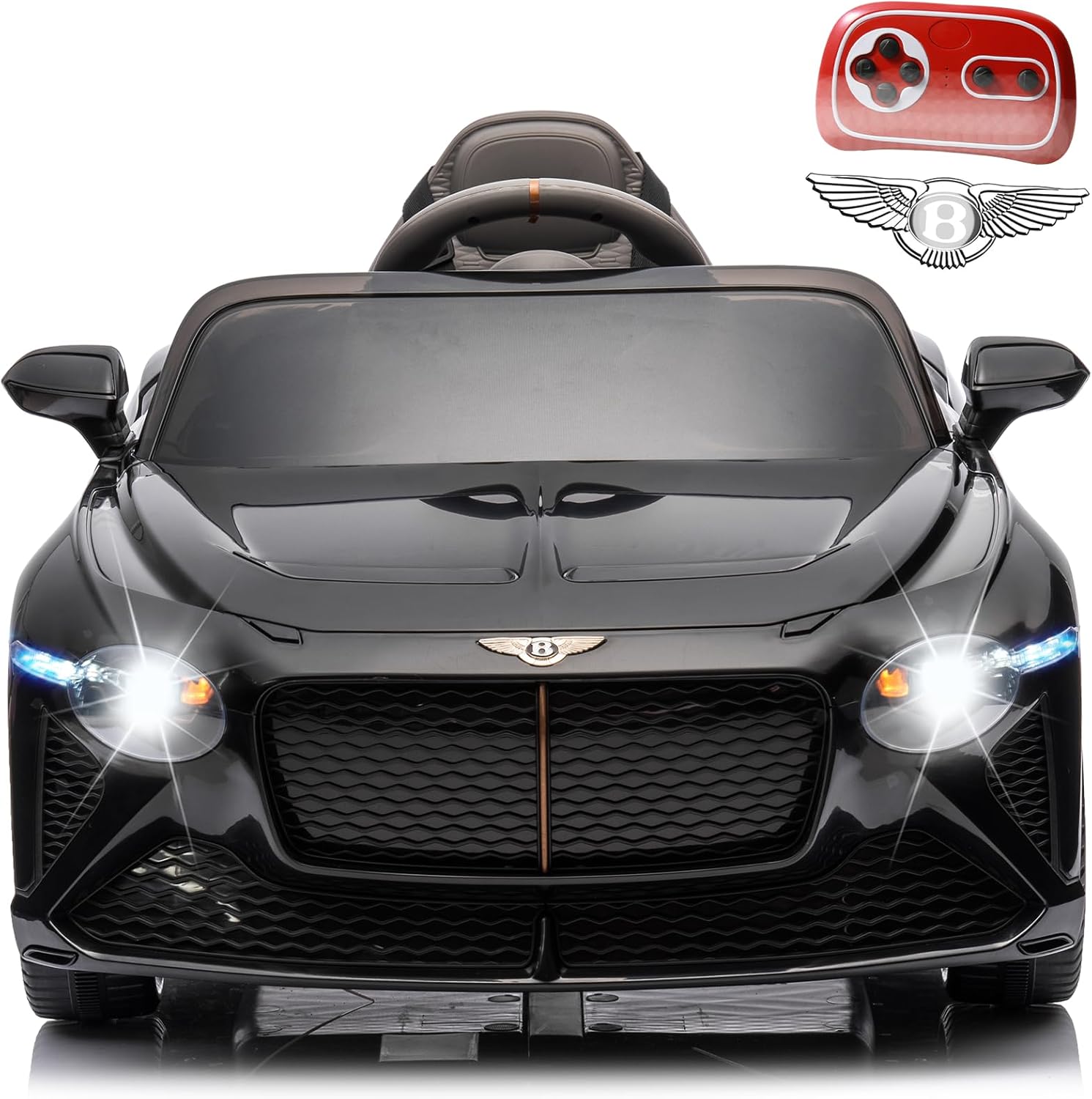 Auto eléctrico para niños con control remoto para padres, auto Bentley para niños pequeños, juguetes de conducción con batería de 12 V, ruedas