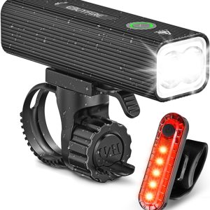 Juego de luces de bicicleta recargables por USB, luz delantera y trasera, linterna para bicicleta, potente 5 modos de luz, impermeable, fácil de Juego de luces de bicicleta recargables por USB, luz delantera y trasera, linterna para bicicleta, potente 5 modos de luz, impermeable, fácil de