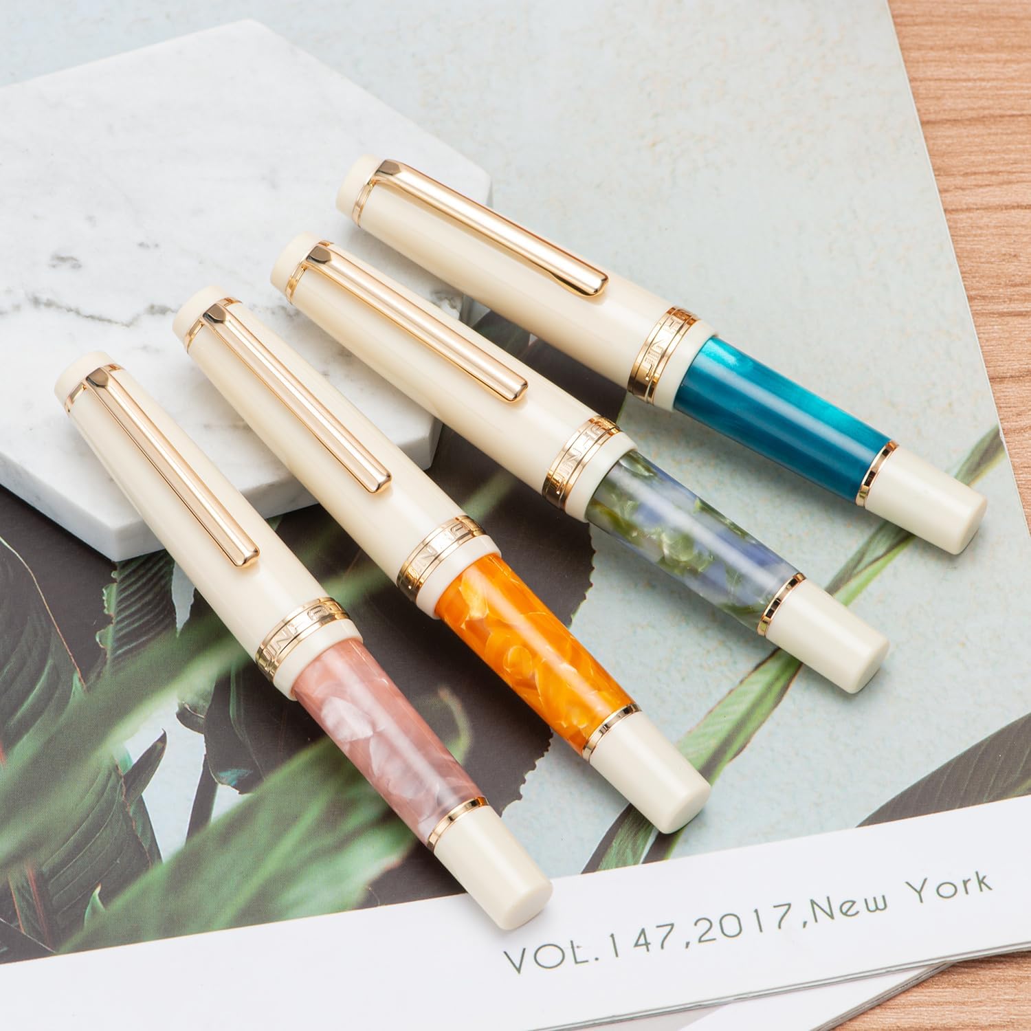 Jinhao 82 – Mini pluma estilográfica acrílica, punta fina de iridio con convertidor de tinta, mini bolígrafo de viaje de bolsillo corto verde algas