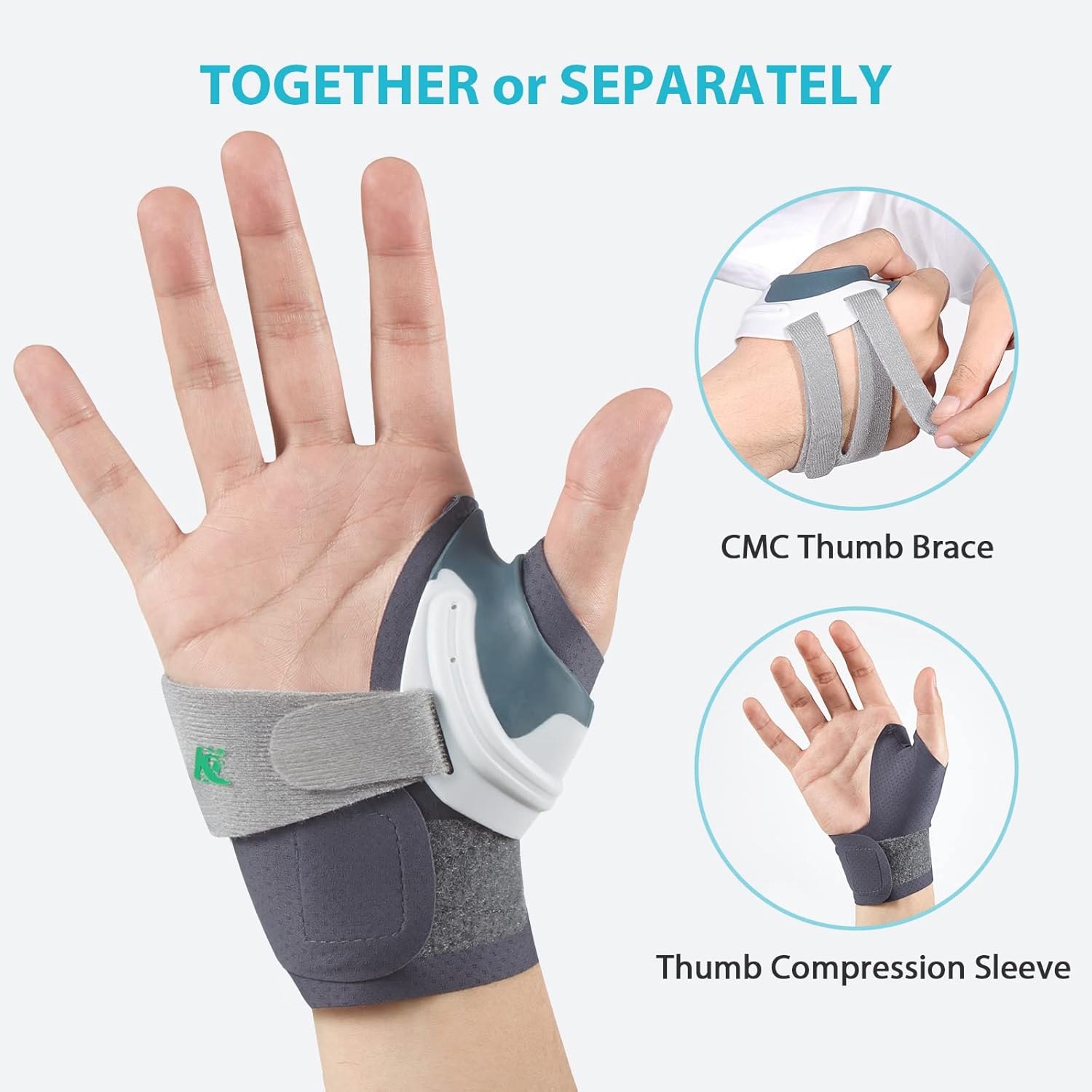 KD Soporte para el pulgar CMC Thumb Brace for Osteoartritis CMC Articulación Dolor, Estabilizador de férula para el pulgar con manga para el pulgar,