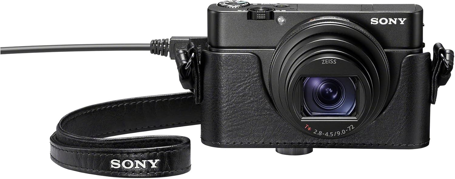 Sony Funda Premium (LCJRXKB) para cámaras fotográficas digitales de la serie RX100, color negro, pequeña