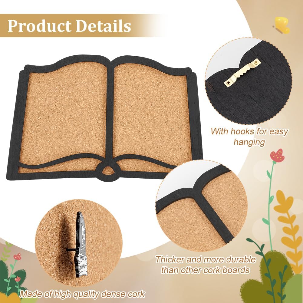 BENECREAT Tablero de corcho para exhibir anuncios, tablero de corcho de 0.8 pulgadas de grosor, tablero de corcho montado en la pared para